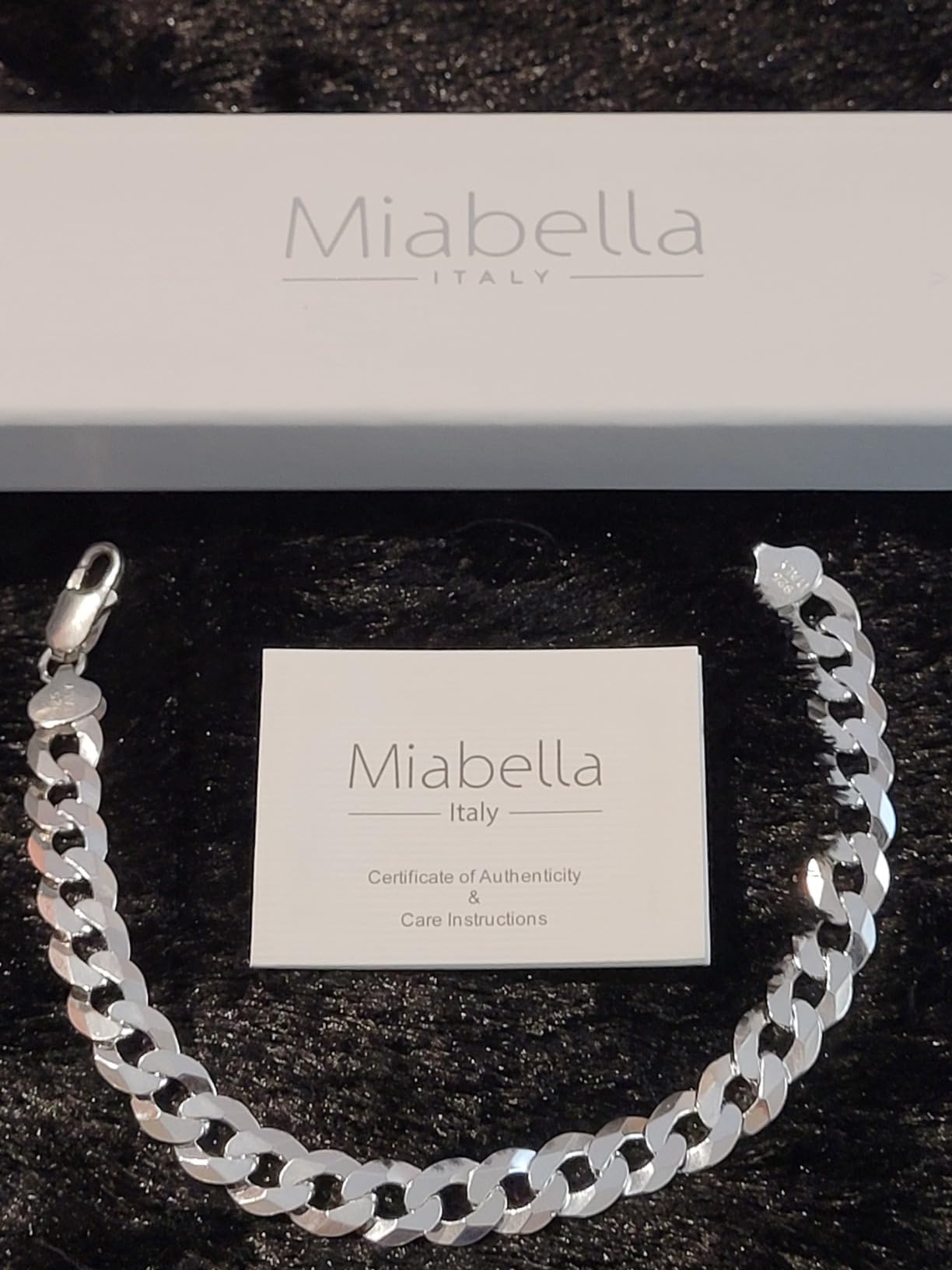 Italian 925 Sterling Silver Solid 9mm Diamond-Cut Cuban Link Curb Chain Bracelet for Men, Made in Italy customer photo 2