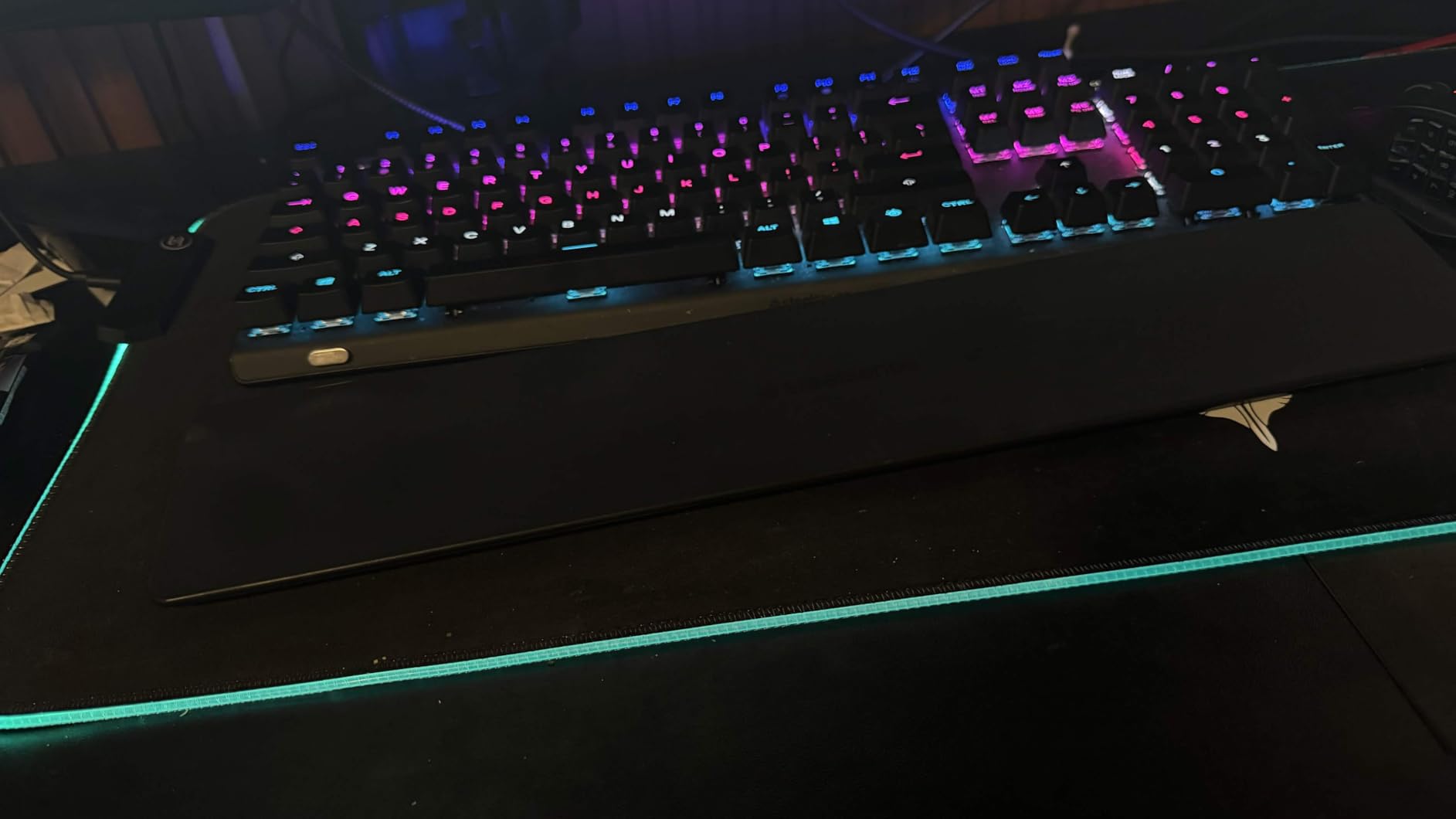BladeHawks Extra Large RGB Gaming Mouse Pad-14 Light Modes, Extended Soft LED Mouse Pad, Anti-Slip Rubber Base, Computer Keyboard Mousepad Mat (31.5 x 12 Inch) customer photo 2