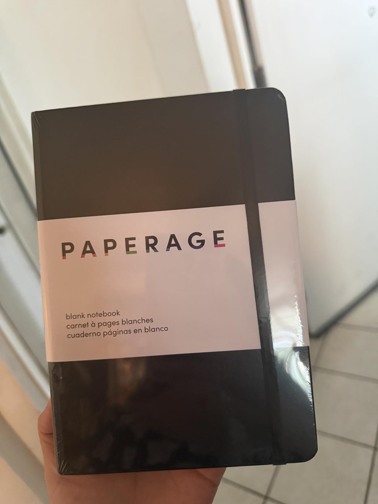 PAPERAGE Lined Journal Notebook, (Black), 160 Pages, Medium 5.6 in x 8 in - 100 GSM Thick Paper - Hardcover Journaling Notebook for Work, School & Note Taking customer photo 1
