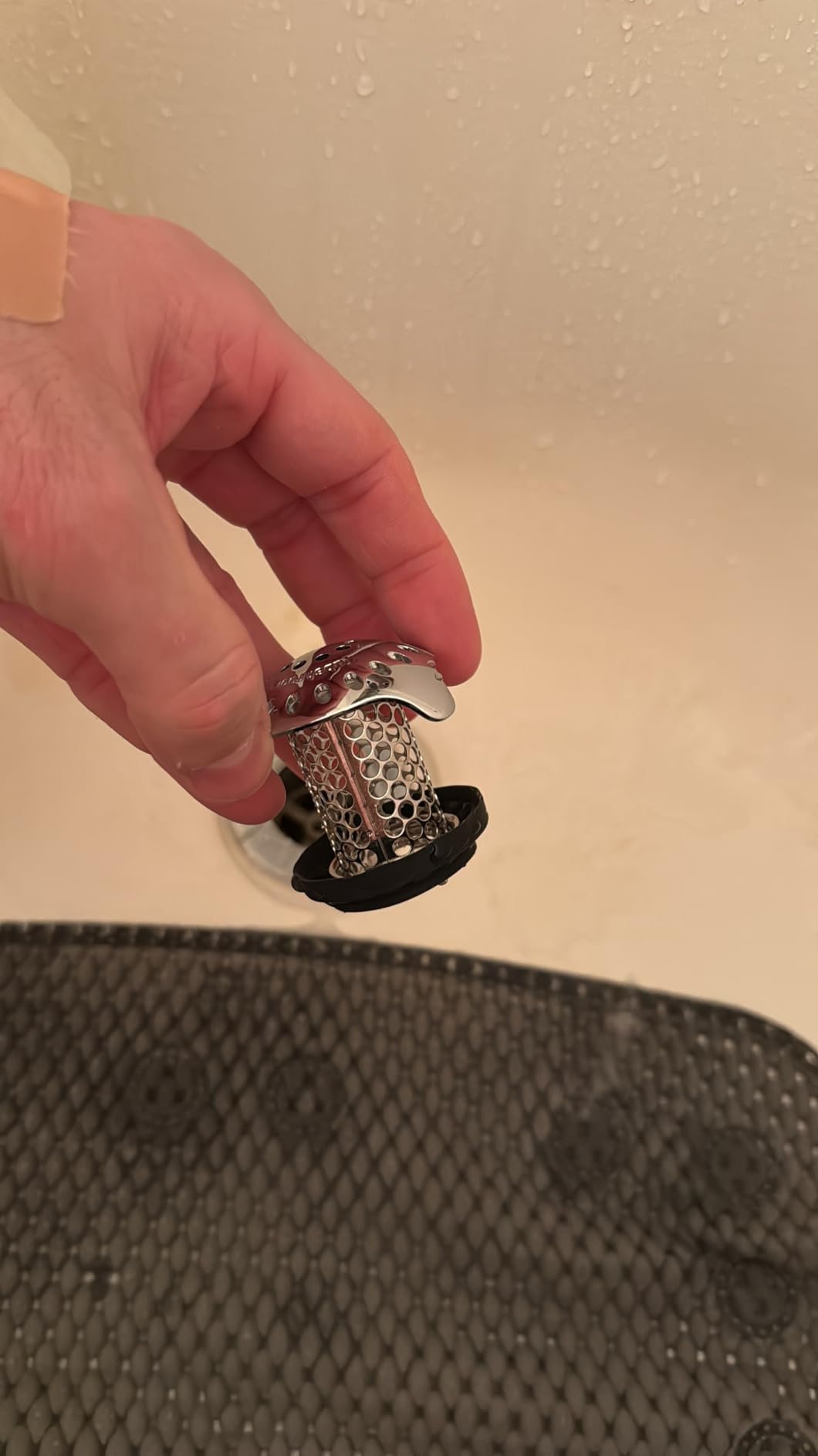 TubShroom Ultra Revolutionary Bath Tub Drain Protector Hair Catcher/Strainer/Snare, Stainless Steel, Stainless Combo customer photo 1