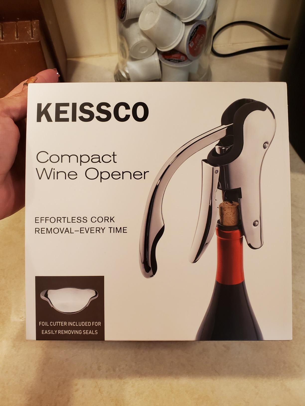 Stainless Steel Wine Opener Compact Vertical Corkscrew Wine Bottle Opener with Foil Cutter customer photo 2