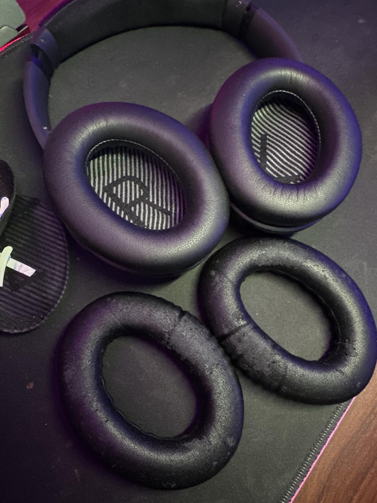 WC Wicked Cushions Upgraded Replacement Ear Pads for Bose QC35 & QC35ii (QuietComfort 35) Headphones & More - Softer Leather, Luxurious Memory Foam, Added Thickness, Extra Durability | Black customer photo 1
