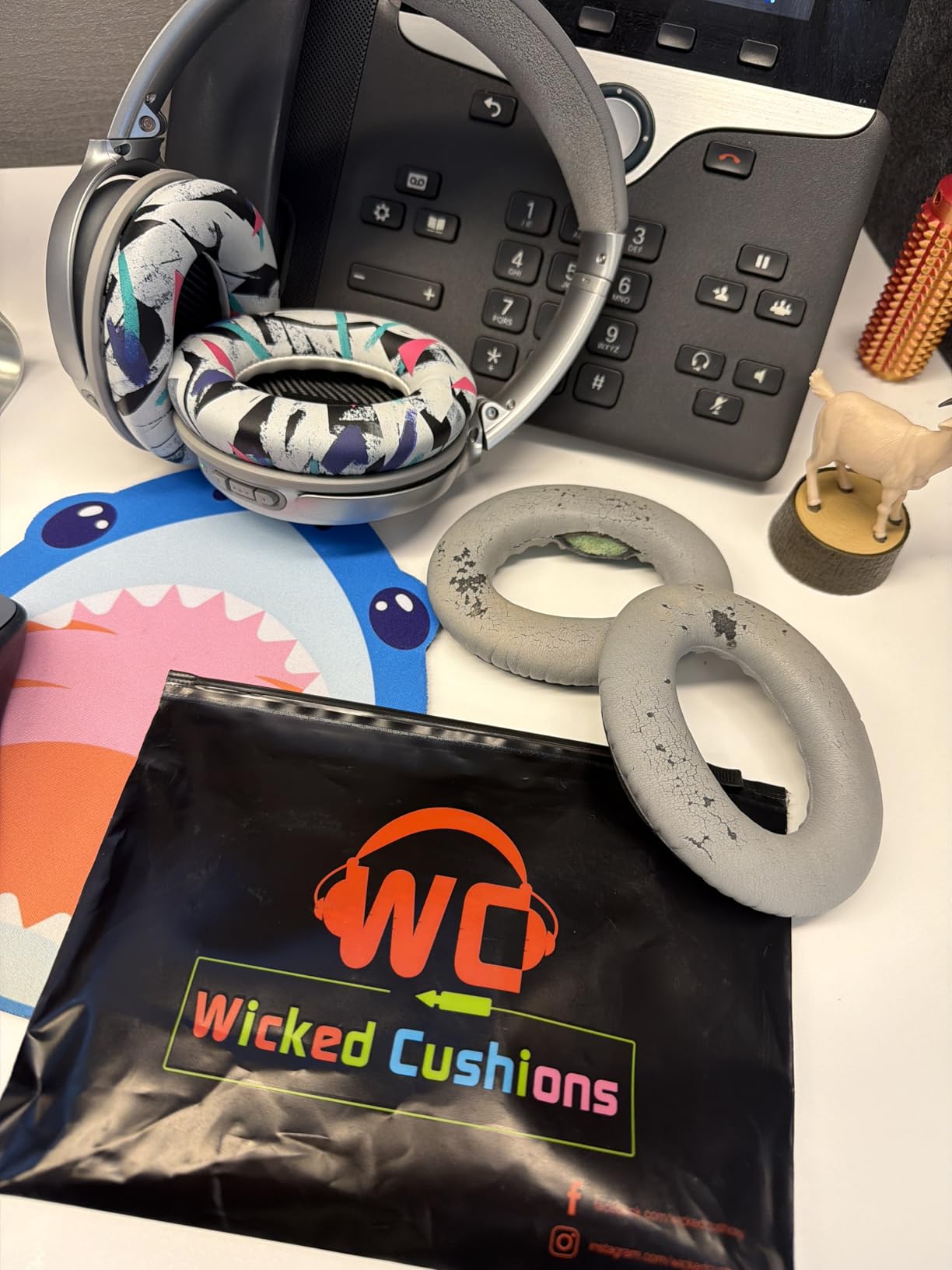 WC Wicked Cushions Upgraded Replacement Ear Pads for Bose QC35 & QC35ii (QuietComfort 35) Headphones & More - Softer Leather, Luxurious Memory Foam, Added Thickness, Extra Durability | Black customer photo 2