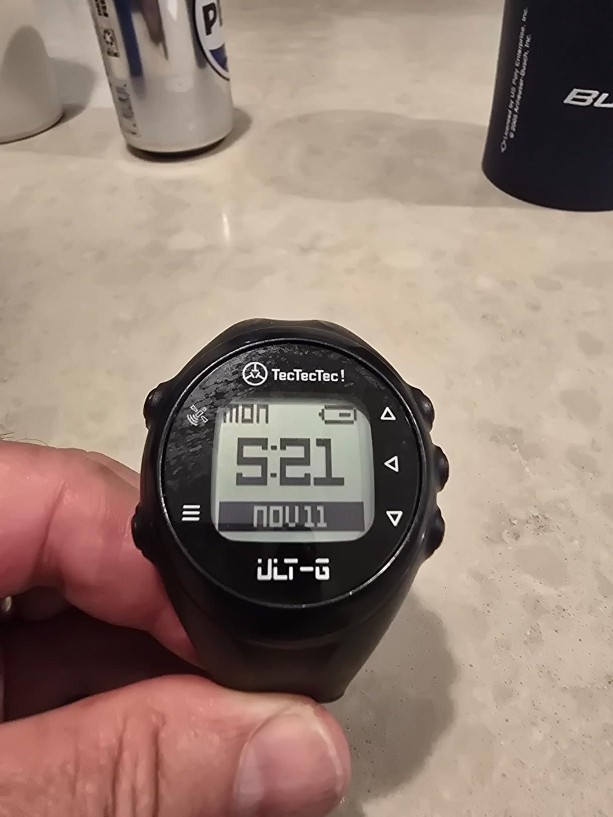 TecTecTec ULT-G Stylish, Lightweight and Multi-Functional Golf GPS Watch, Durable Wrist Band with LCD Display, Worldwide Preloaded Courses - Black customer photo 2