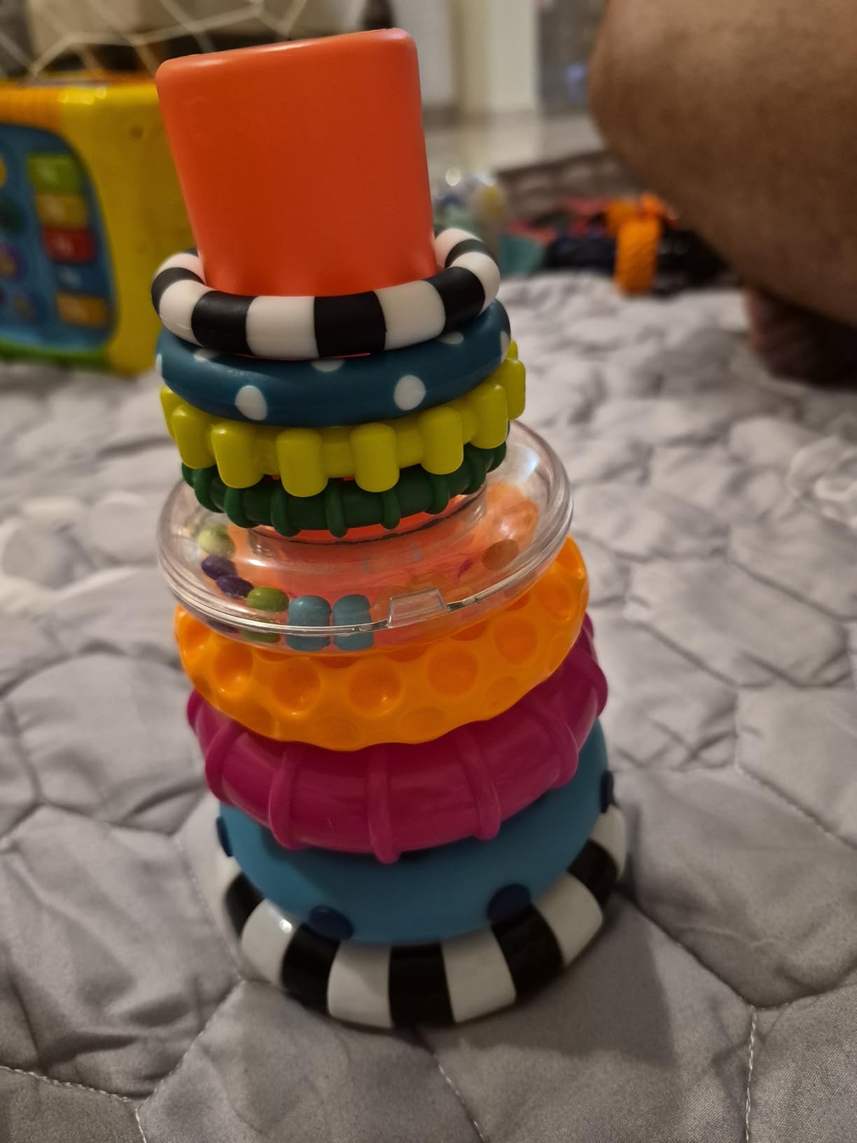 Sassy Stacks of Circles Stacking Ring STEM Learning Toy, Age 6+ Months, Multi, 9 Piece Set customer photo 1