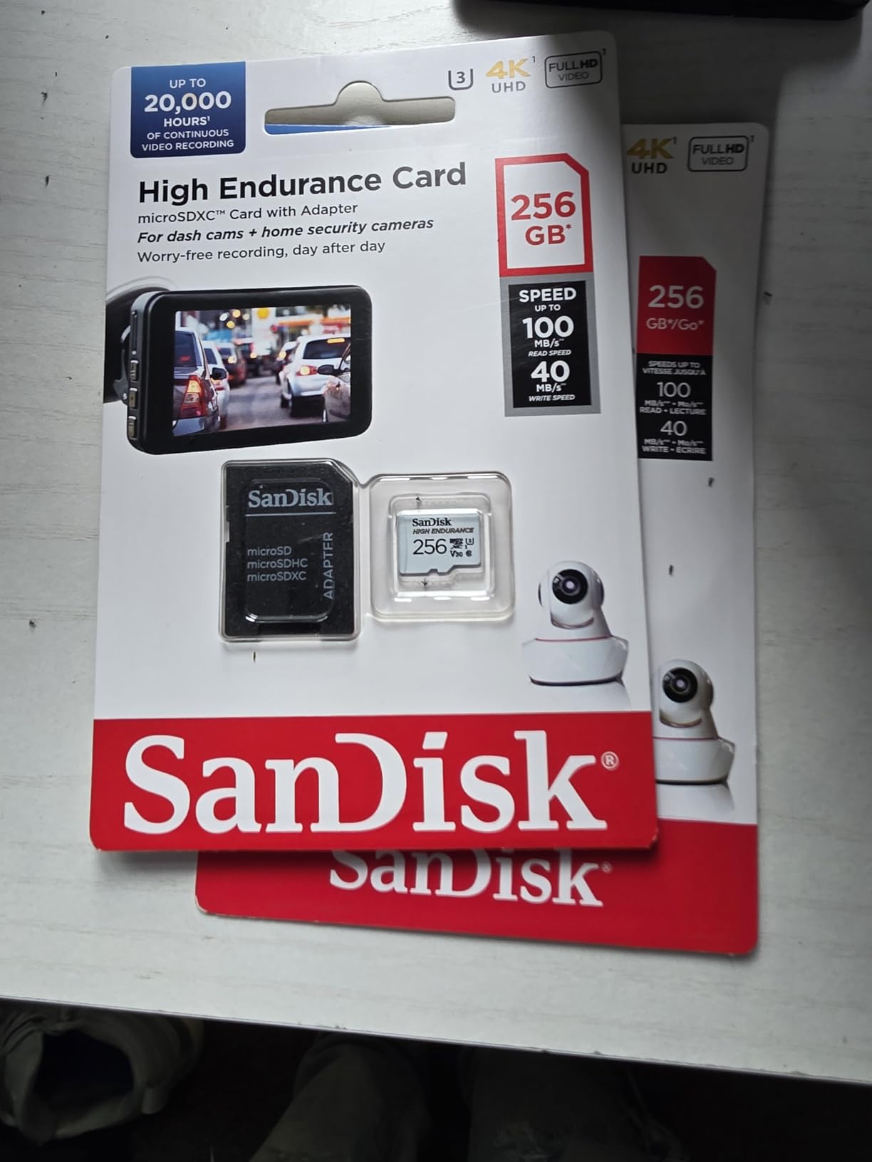 SanDisk 256GB High Endurance Video microSDXC Card with Adapter for Dash Cam and Home Monitoring - C10, U3, V30, 4K UHD - SDSQQNR-256G-GN6IA customer photo 1