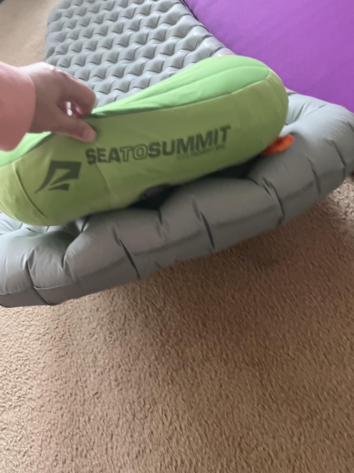 Aeros Premium Inflatable Travel Pillow, Regular, Lime customer photo 1