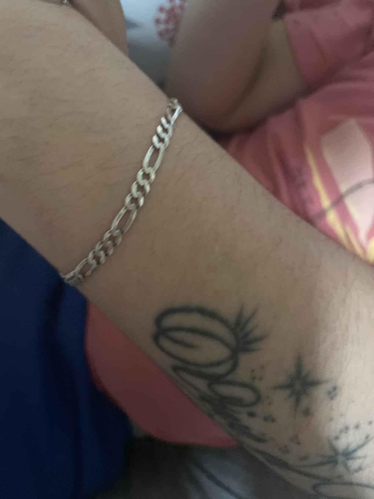 Solid 925 Sterling Silver Italian 5mm Diamond-Cut Figaro Chain Bracelet for Women Men, Made in Italy customer photo 1