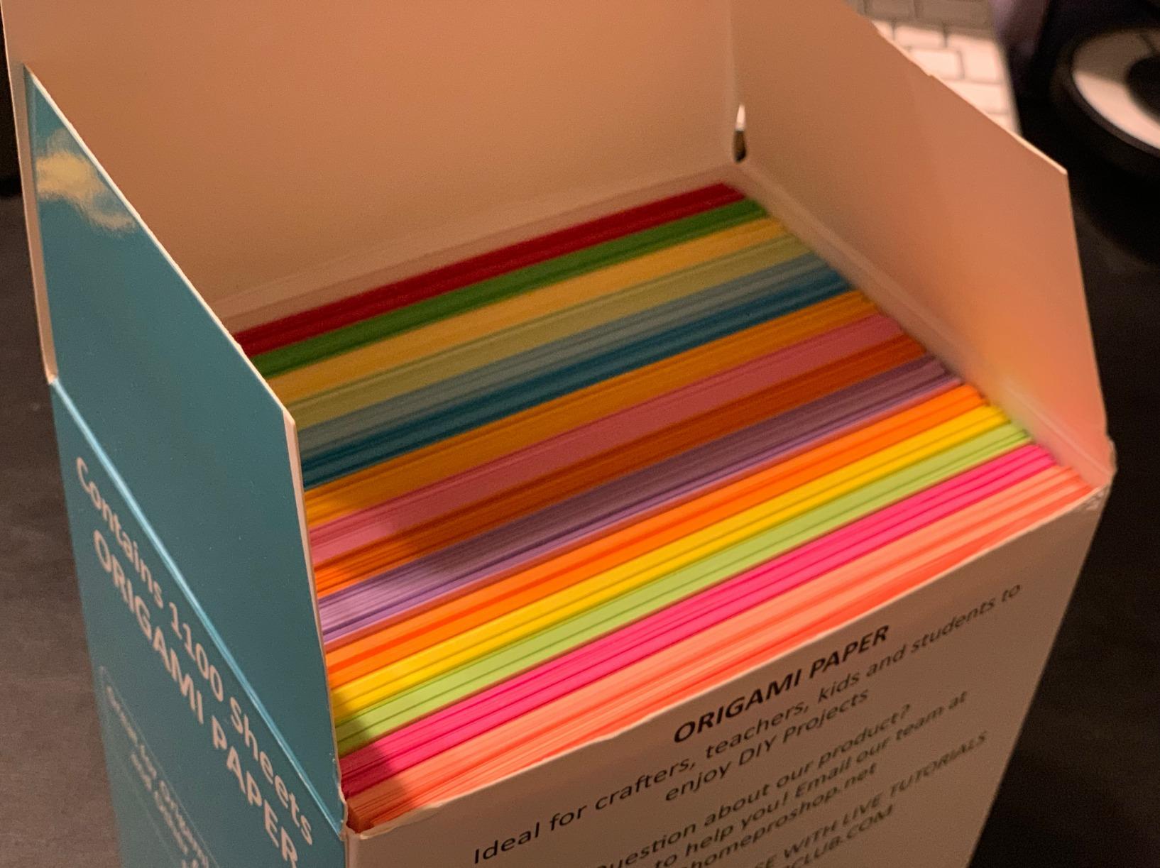 HPST Origami Paper - 1100 Sheets - Double Sided 6x6 inches Origami Squares for kids - 15 Vibrant Colors - Easy Fold Papers for Arts & Crafts customer photo 1