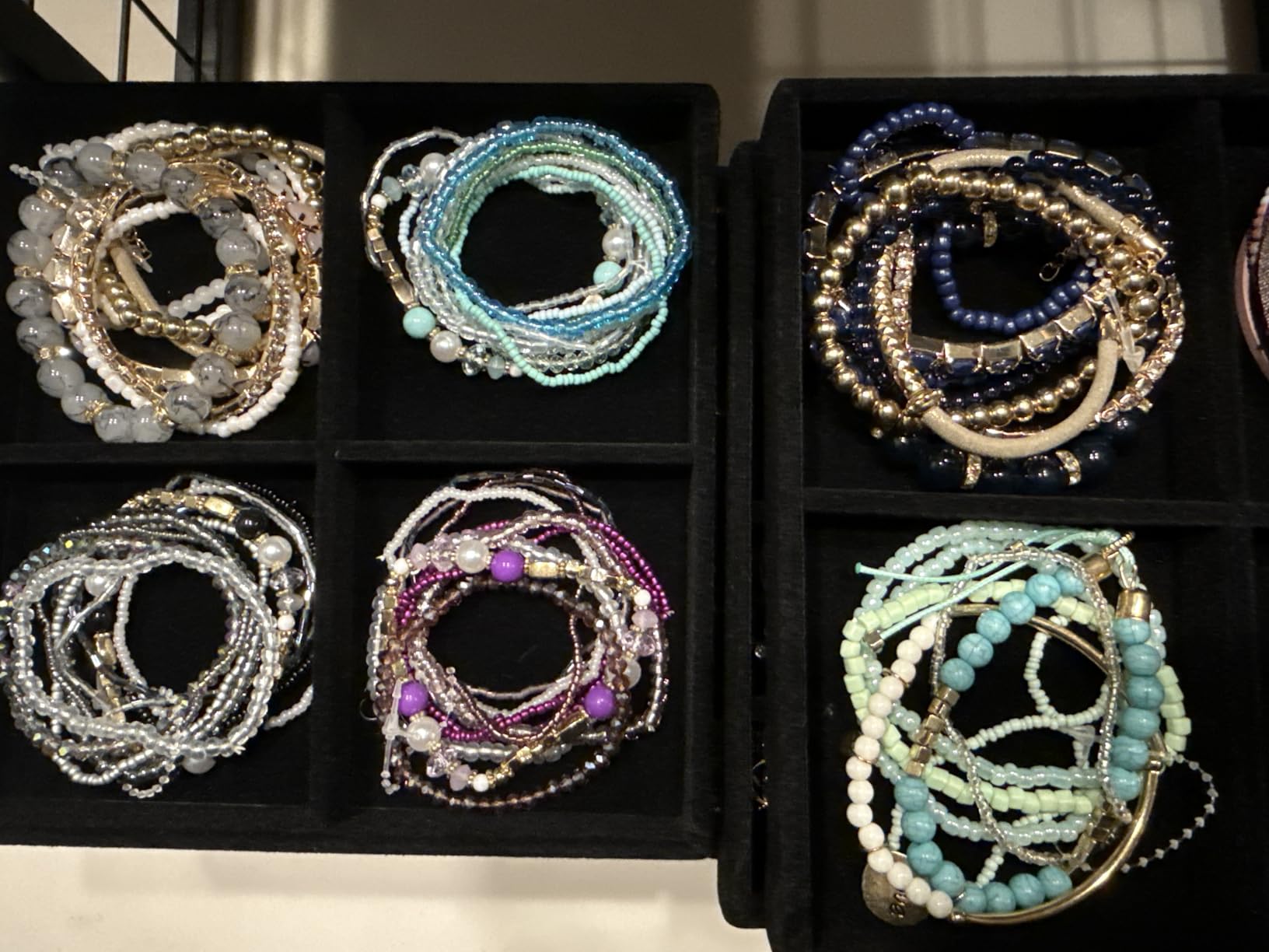 LOYALLOOK 6 Sets Bohemian Stackable Bead Bracelets for Women Stretch Bohemian Style Stretch Multilayered Boho Bracelet Set customer photo 2