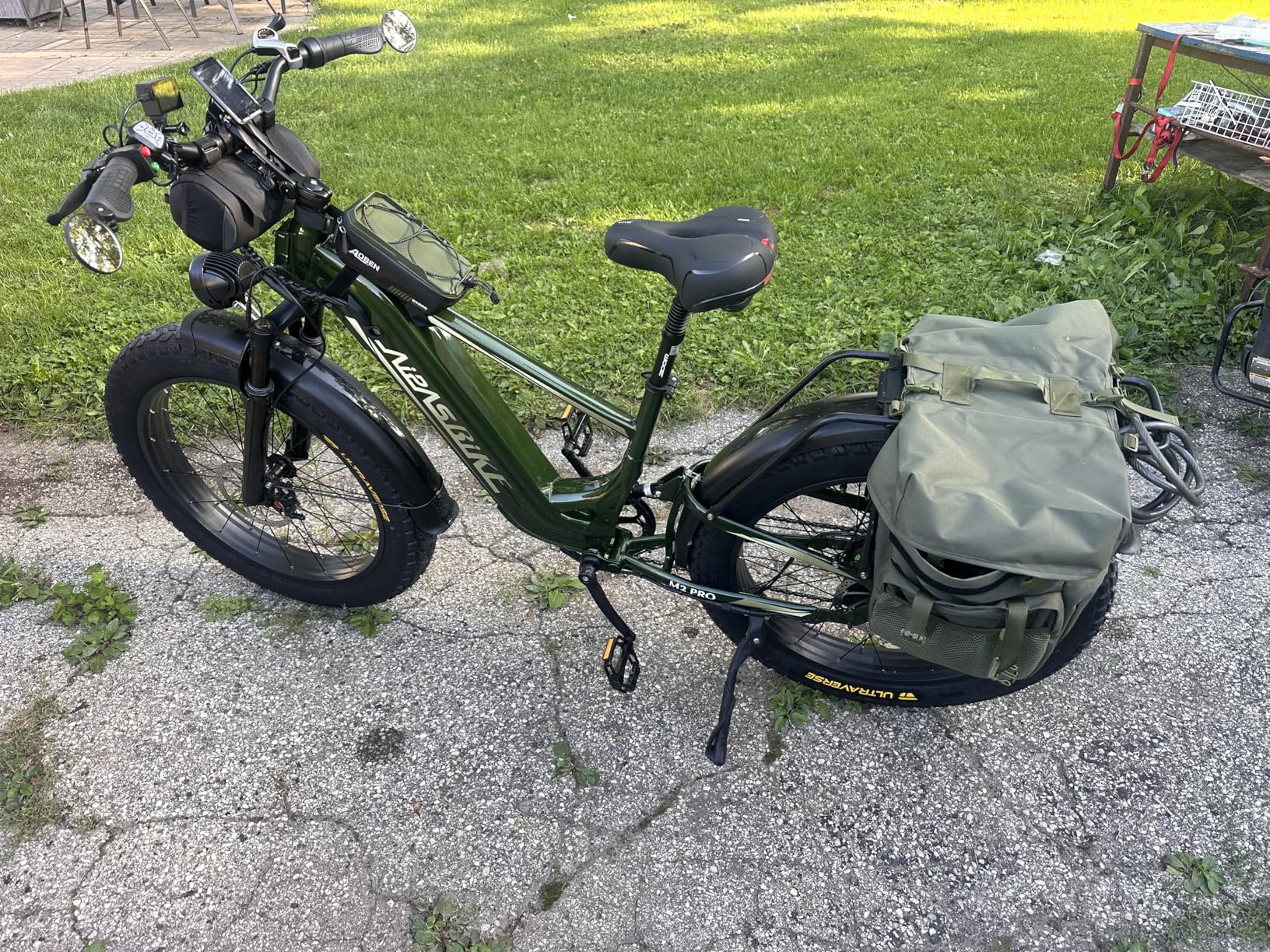 FANWU 50L Bike Panniers Bicycle Commuting Bag Waterproof Saddle Bags with Rain Cover for Bicycle Rear Rack Carrier, Support for Width Less Than 7 inches Bike Rack customer photo 2