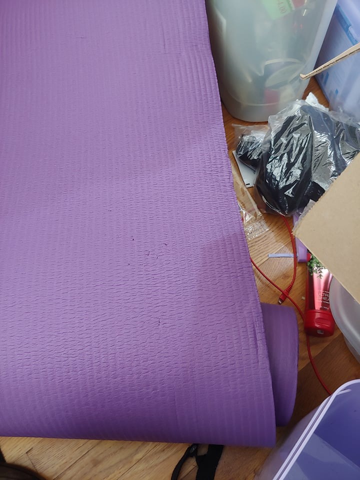 BalanceFrom 71x24 Inches Extra Thick Yoga Mat 1-Inch High-Density Foam - Roll-Up Exercise Pad with Double-Sided Non-Slip Surface and Carrying Strap customer photo 2