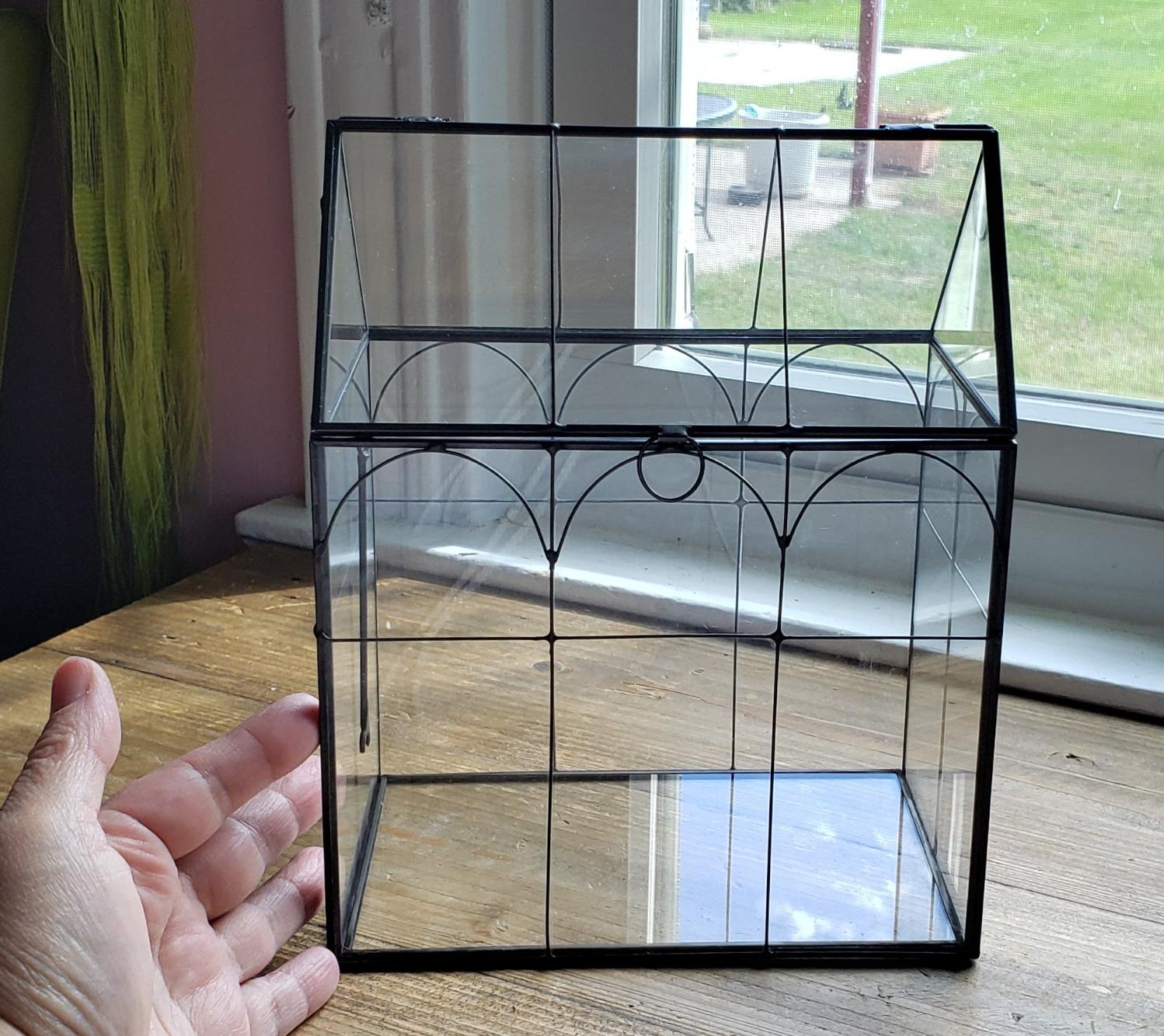ELEGANTLIFE Glass Geometric Plant Terrarium, Succulent & Air Planter for Home Garden Office Decoration (Black House) customer photo 1