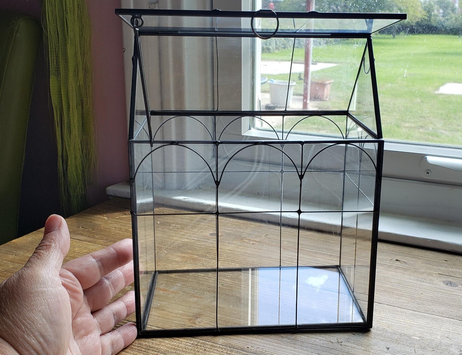 ELEGANTLIFE Glass Geometric Plant Terrarium, Succulent & Air Planter for Home Garden Office Decoration (Black House) customer photo 2
