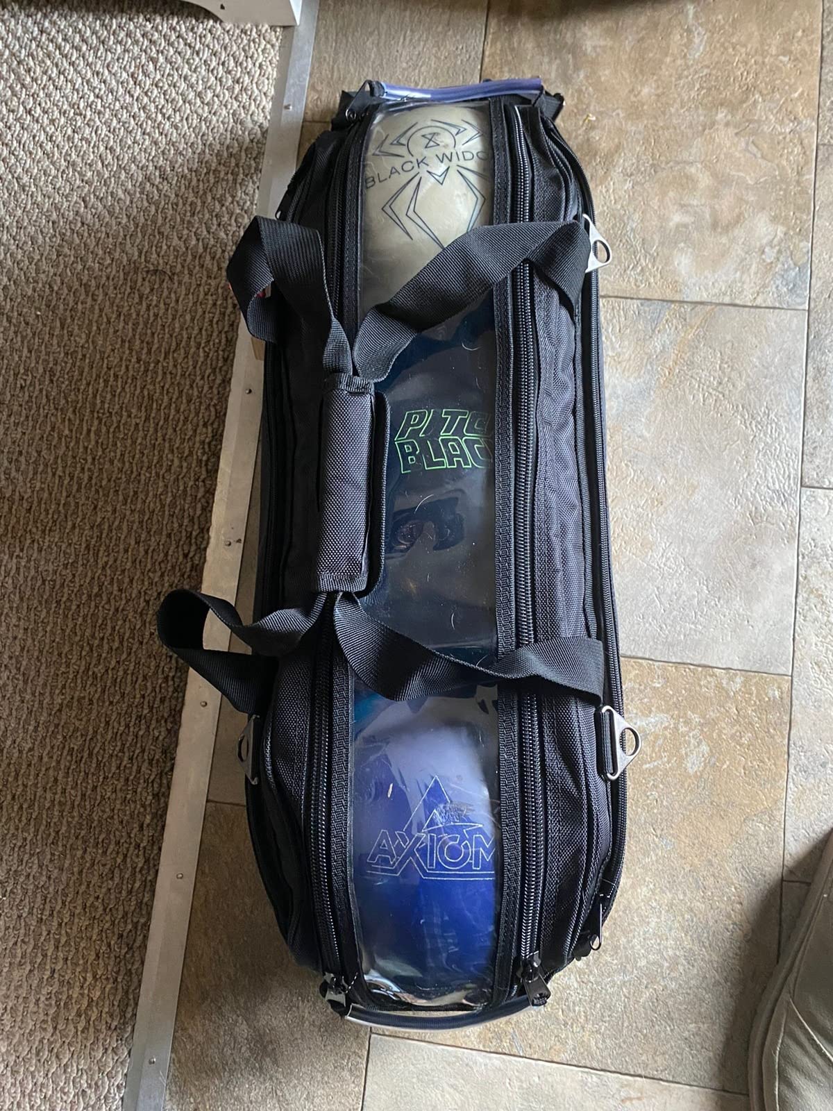 Vise Clear Top 3 Ball Tote Roller Bowling Bag- Black customer photo 2