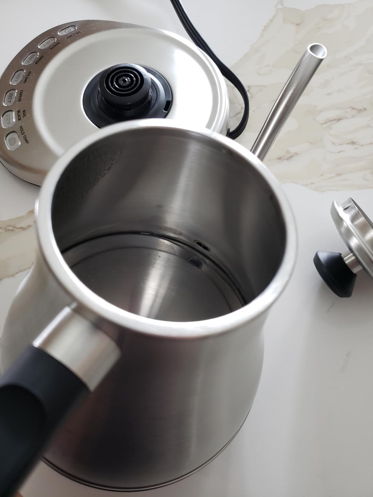 Cosori Electric Gooseneck Kettle with 5 Temperature Control Presets, Pour Over Kettle for Coffee & Tea, Hot Water Boiler, 100% Stainless Steel Inner Lid & Bottom, 1200W, 0.8L, Black customer photo 1