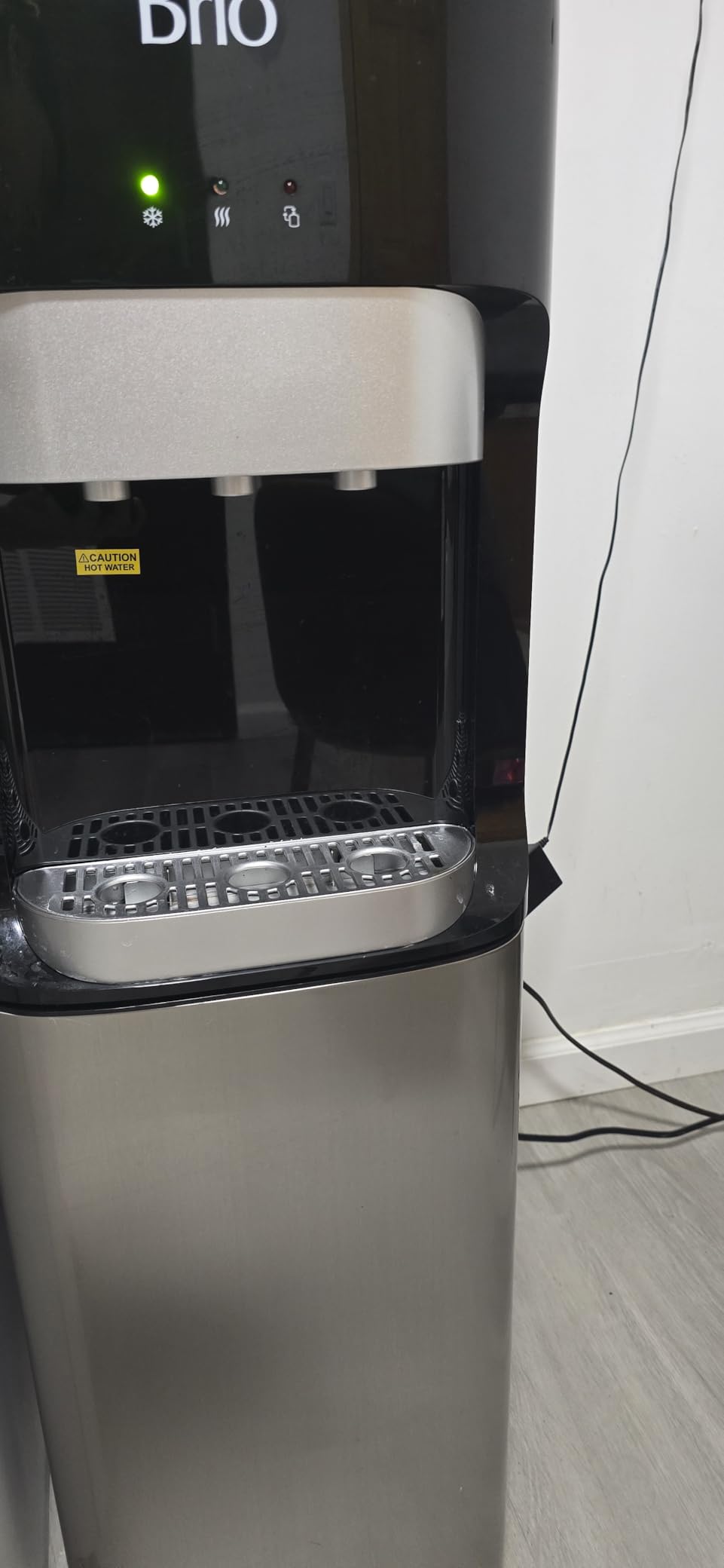 Brio Bottom Loading Water Cooler Dispenser for 5 Gallon Bottles - 3 Temperatures with Hot, Room & Cold Spouts, Child Safety Lock, LED Display with Empty Bottle Alert, Stainless Steel customer photo 2