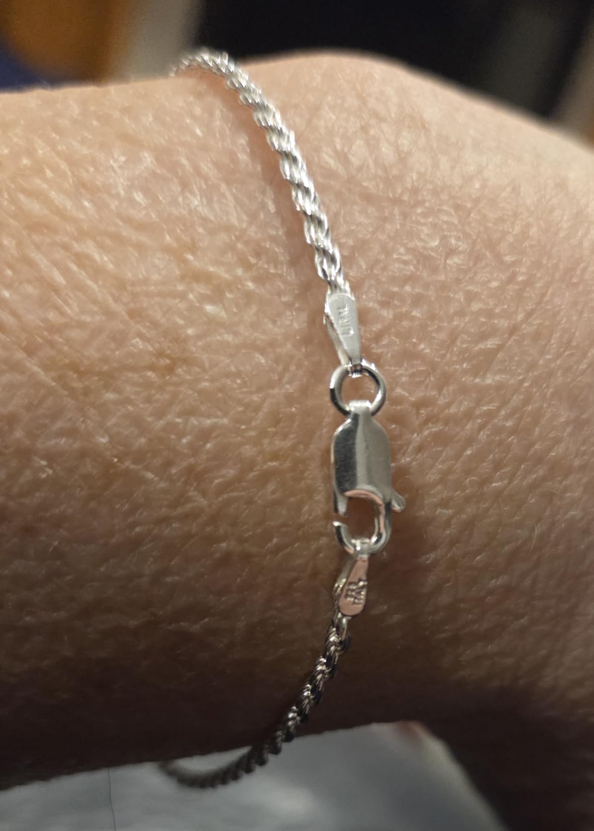 Solid 925 Sterling Silver Italian 2mm, 3mm Diamond-Cut Braided Rope Chain Bracelet for Women Men, Made in Italy customer photo 1