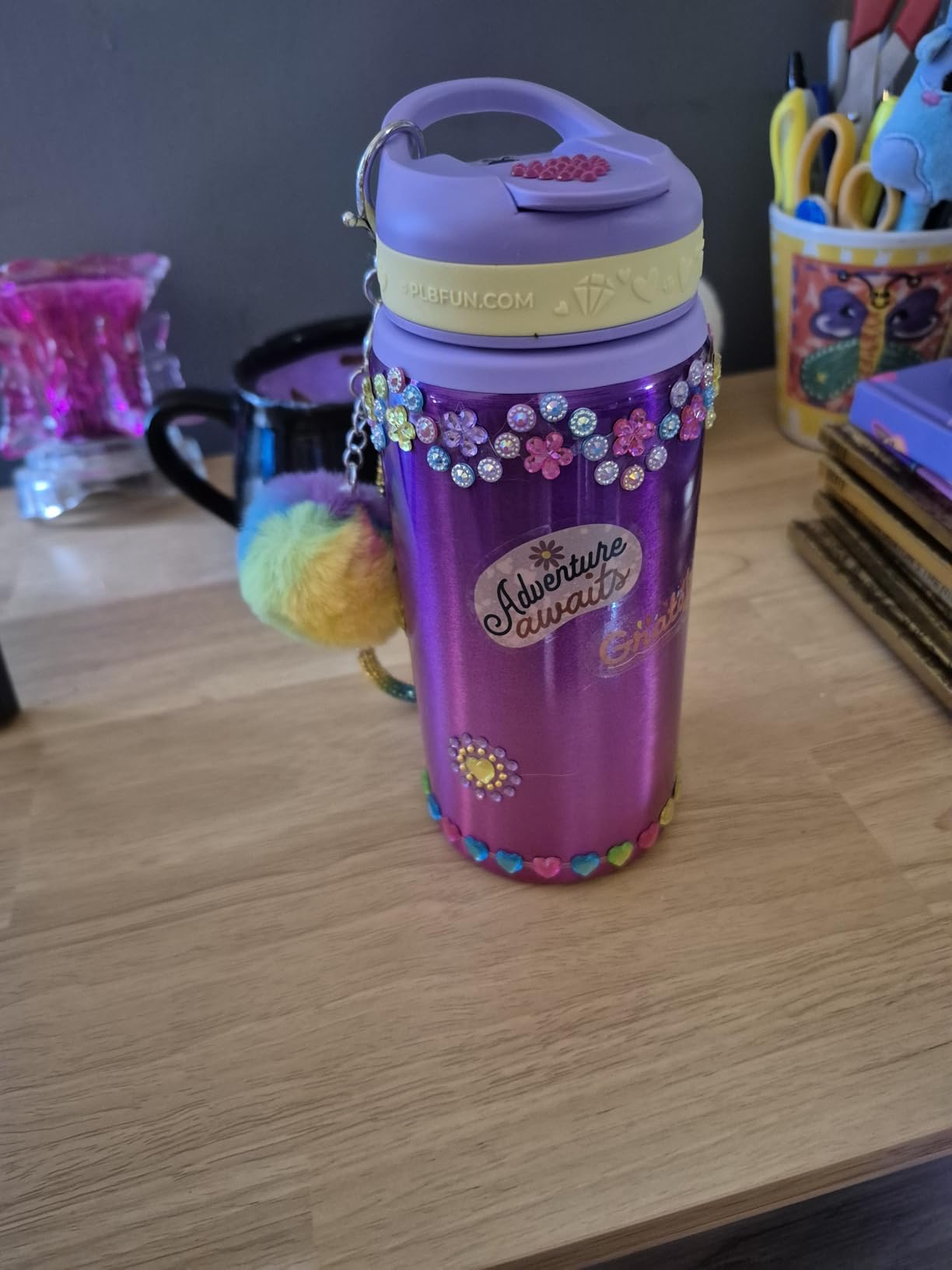 PURPLE LADYBUG Decorate Your Own Water Bottle Kit for Girls - Gift for Girls Ages 5 6 7 8 9 10 Year Old Girl Birthday Gift, Unicorn Toys Crafts Kids Ages 6-12 Mothers Day Crafts for Kids customer photo 2