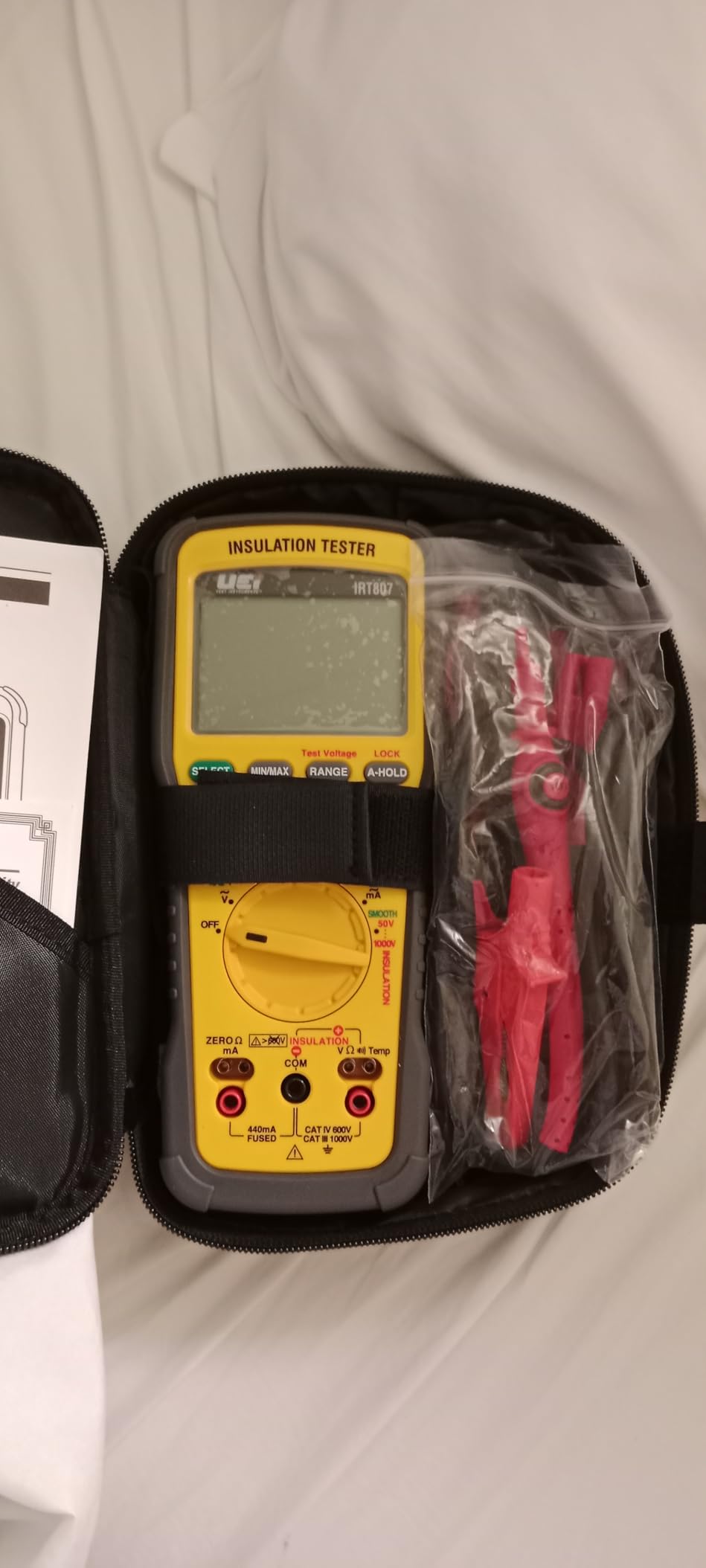 UEi IRT807 Insulation Resistance Tester 1000V AC/DC, Advanced Megohmmeter Measures Insulation Resistance Up to 2G Ohm, Voltage Testing Up to 1000V customer photo 1