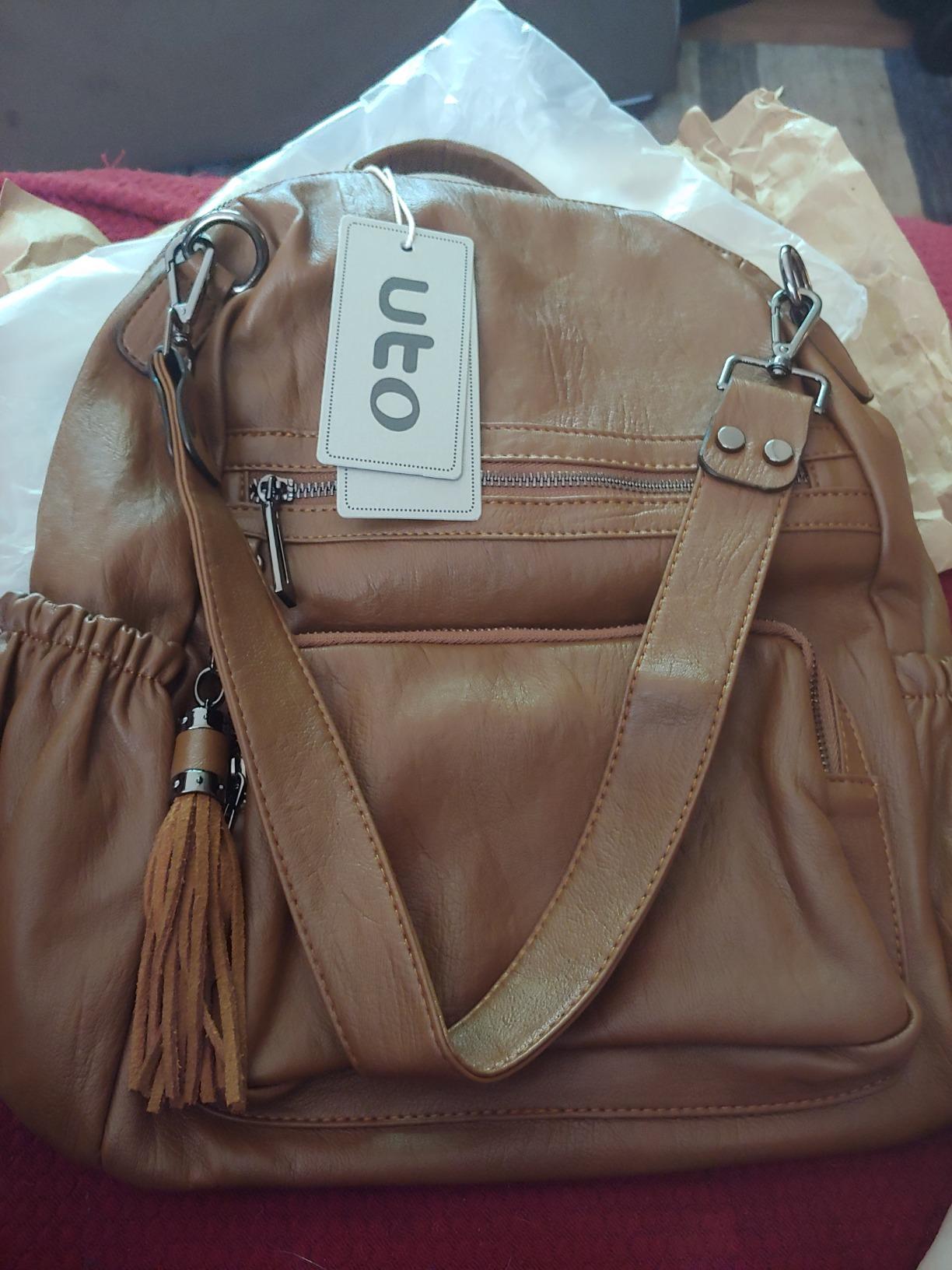 Women Backpack Purse Leather Vegan Ladies Fashion Designer Rucksack Convertible Travel Shoulder Bag with Tassel customer photo 1