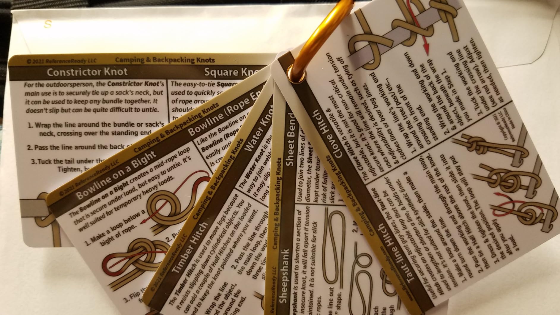 Outdoor Knots Pocket Guide - Waterproof Knot Tying Cards with Mini Carabiner, 22 Rope Knots for Camping, Backpacking, Scouting and Bushcraft customer photo 2