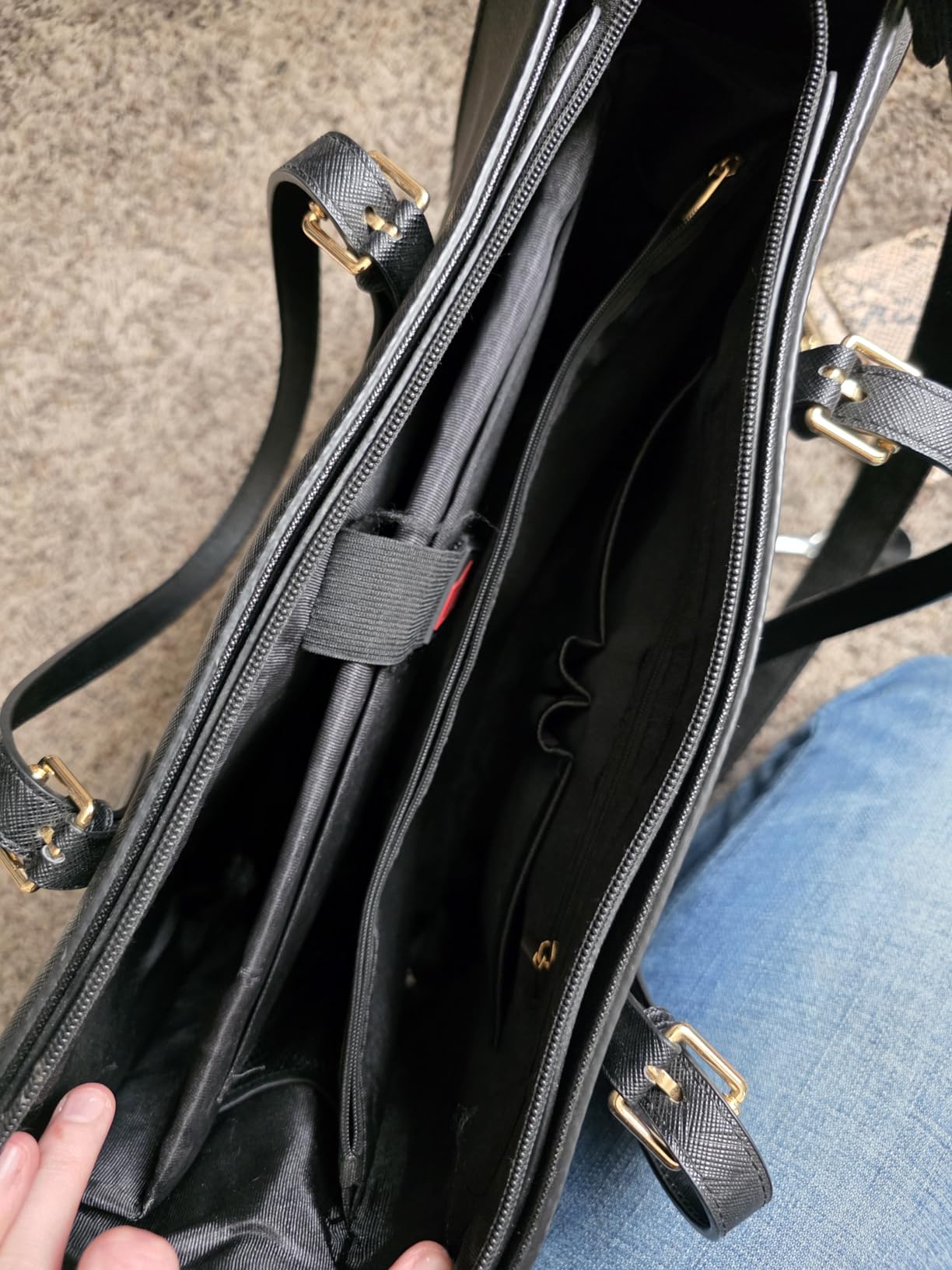NUBILY Laptop Bag for Women 15.6 Inch Waterproof Vegan Leather Computer Tote Bag Professional Business Office Briefcase Large Work Handbag for Teachers Travel Essentials, Black customer photo 1