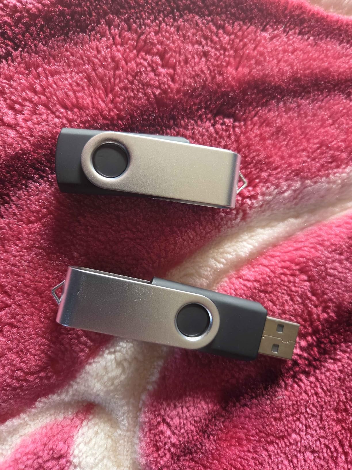 2 Pack 64GB USB Flash Drive USB 2.0 Thumb Drives Jump Drive Fold Storage Memory Stick Swivel Design - Black customer photo 1