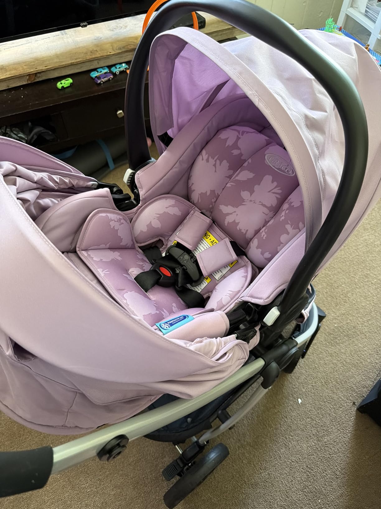 Graco Modes Pramette Travel System, 3-in1 Modular Carseat Stroller Combo, Infant Car Seat Carrier to Toddler Stroller, Includes the SnugRide 35 Car Seat, Ellington customer photo 2