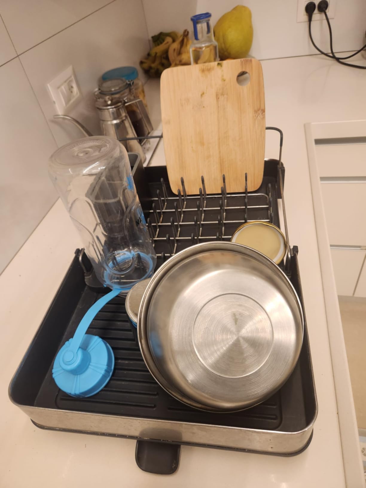 Joseph Joseph Extendable Dish Drying Rack with Dual Parts - Stainless Steel, Non-Scratch, Movable Utensil Drainer & Drainage Spout, Gray customer photo 2