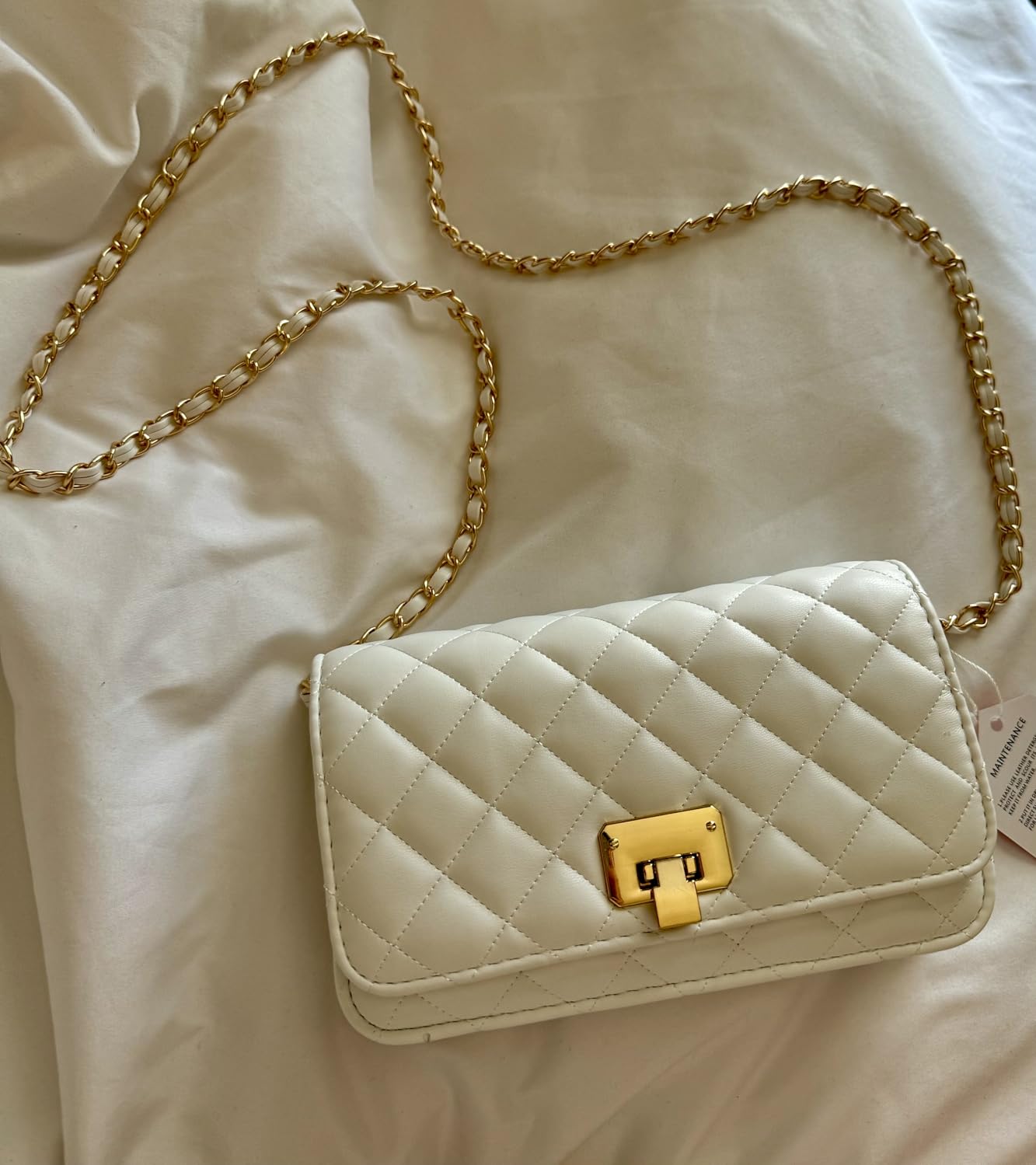 Women Leather Shoulder Bag Fashion Clutch Handbag Quilted Designer Crossbody Bag with Chain Strap customer photo 2