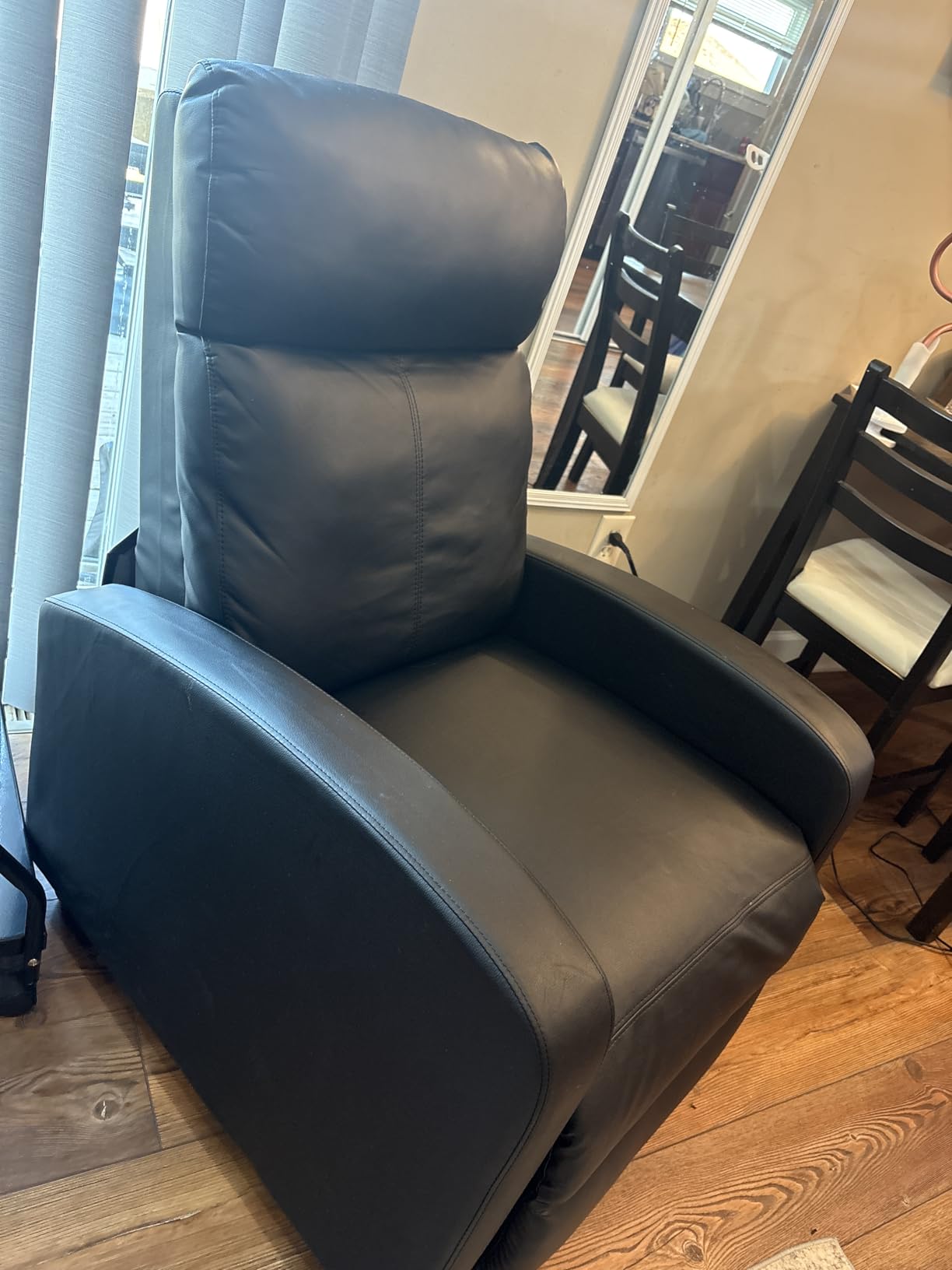 BestMassage Recliner Chair with 2 Point Massage Function, Black with Lumbar Support, Adjustable Push Back, Wide Armrests, Footrest & Padded Seat, Easy Assembly for Living Room, Home Theatre customer photo 1