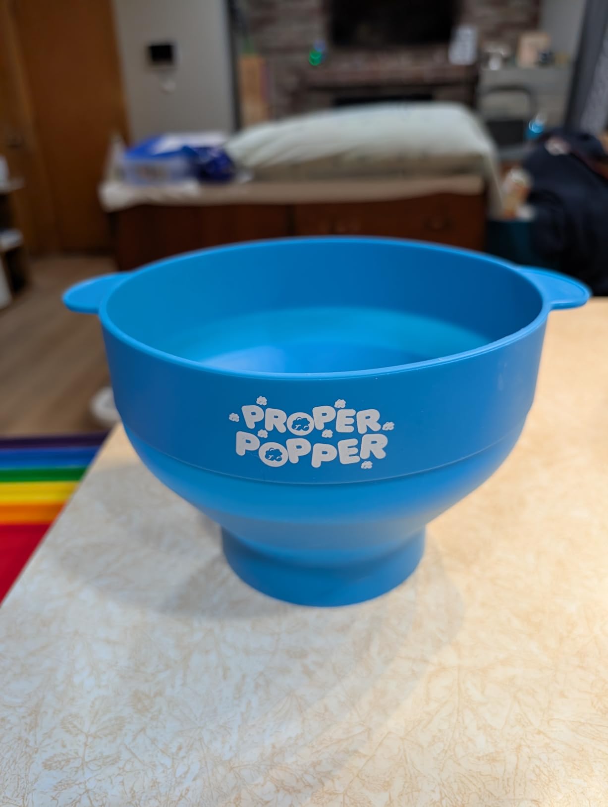 The Original Proper Popper Microwave Popcorn Popper, Silicone Popcorn Maker, Collapsible Bowl BPA Free & Dishwasher Safe - (Turquoise) customer photo 1