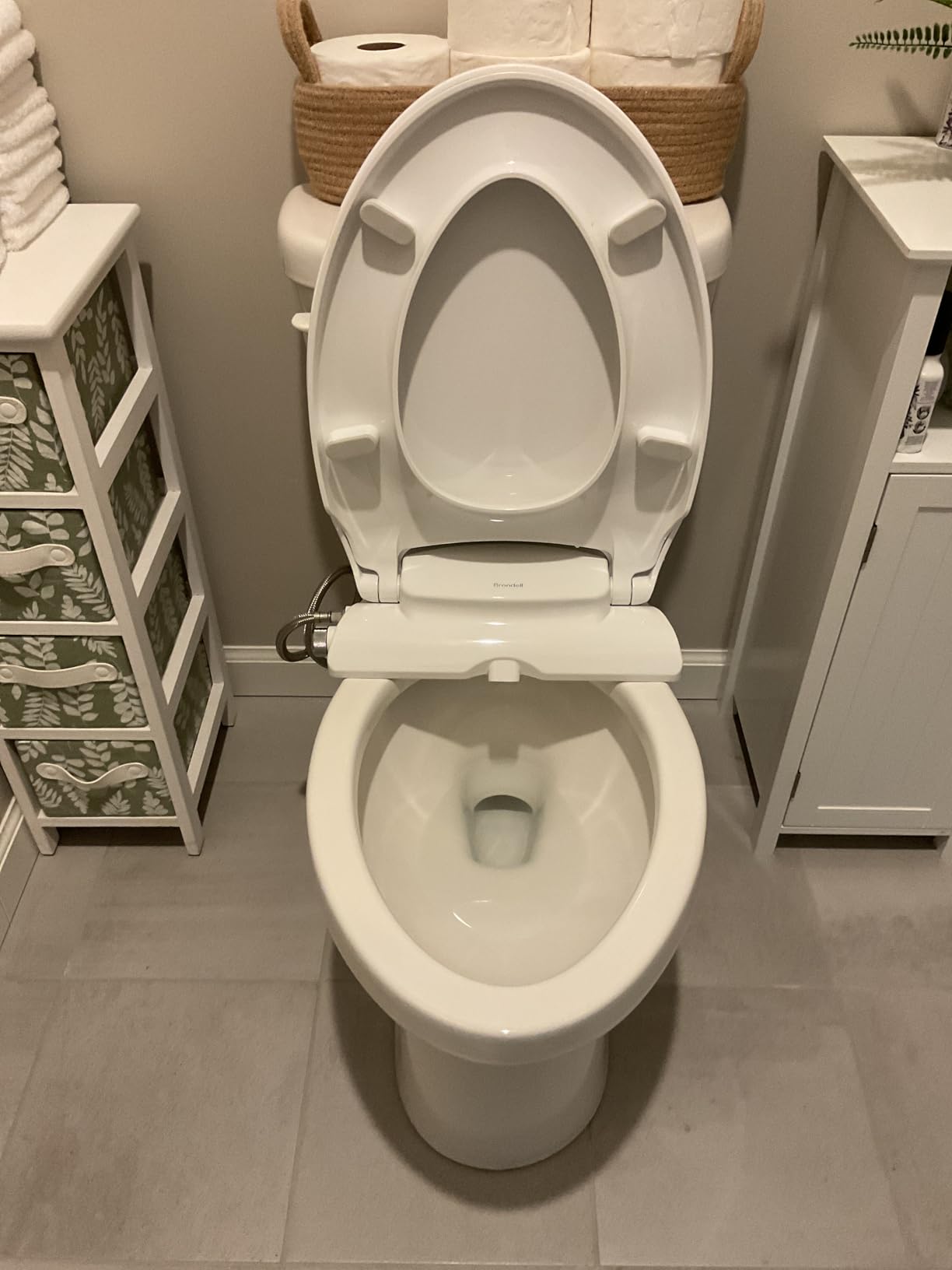 Brondell Bidet Toilet Seat Non-Electric Swash Ecoseat, Fits Elongated Toilets, White - Dual Nozzle System, Ambient Water Temperature - Bidet with Easy Installation customer photo 2