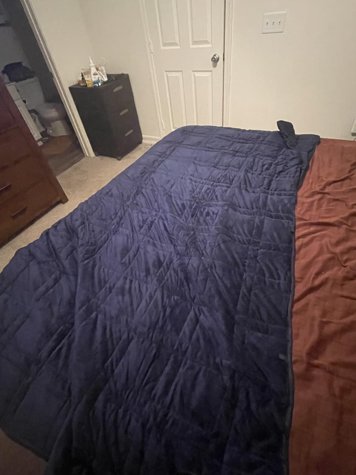 King Size Weighted Blanket 20lbs(88''x104'', Double-Sided), Reversible Weighted Blanket with Warm Short Plush and Cool Tencel Fabric for All Season Use - Carry Bag Included customer photo 2