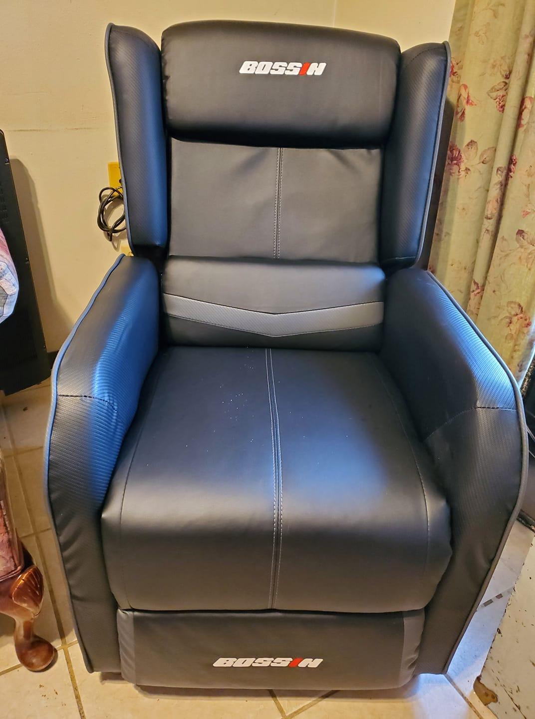 BOSSIN Gaming Recliner Chair for Adults 400lbs Racing Style Sofa Big and Tall PU Leather Recliner Seating, Modern Ergonomic Lounge Comfortable Home Movie Theater for Living Room customer photo 2