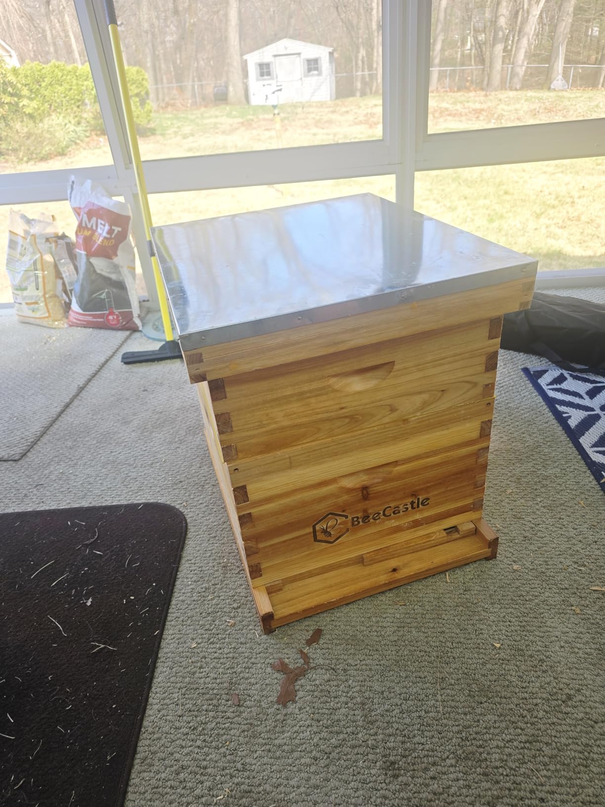 BeeCastle 10-Frames Complete Beehive Kit, 100% Beeswax Coated Bee Hive Includes Beehive Frames and Beeswax Coated Foundation Sheet (2 Layer) customer photo 1