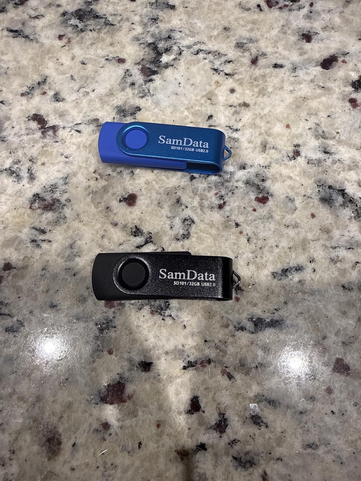 SamData 32GB USB Flash Drives 2 Pack 32GB Thumb Drives Memory Stick Jump Drive with LED Light for Storage and Backup (2 Colors: Black Blue) customer photo 1