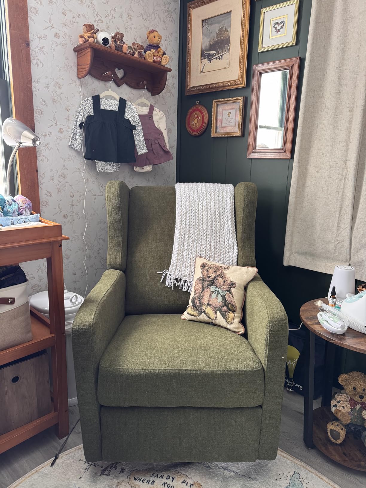 DaVinci Carter's Arlo Glider Recliner Nursery Chair - Water & Stain Resistant Glider Rocking Chair for Nursery - GREENGUARD Gold, FSC & Certi-PUR US Certified - Cozy Swivel Rocker Recliner - Grey customer photo 1