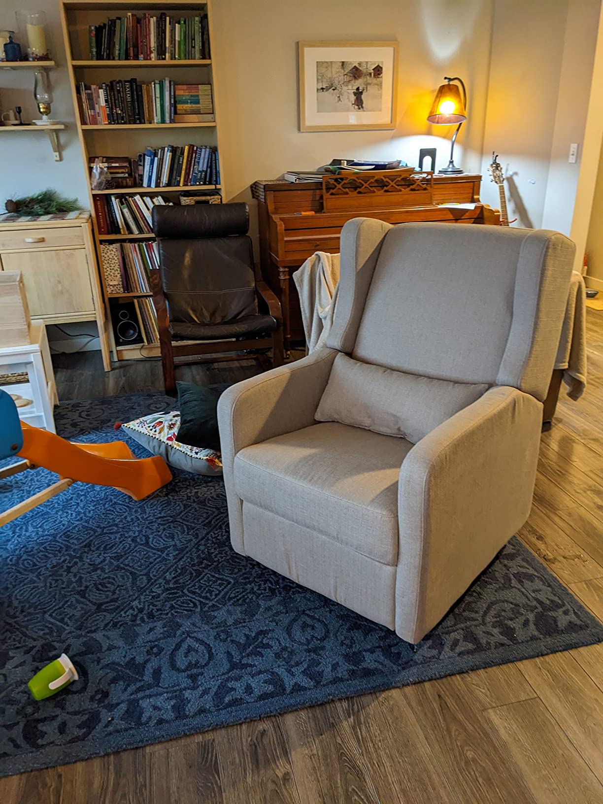 DaVinci Carter's Arlo Glider Recliner Nursery Chair - Water & Stain Resistant Glider Rocking Chair for Nursery - GREENGUARD Gold, FSC & Certi-PUR US Certified - Cozy Swivel Rocker Recliner - Grey customer photo 2