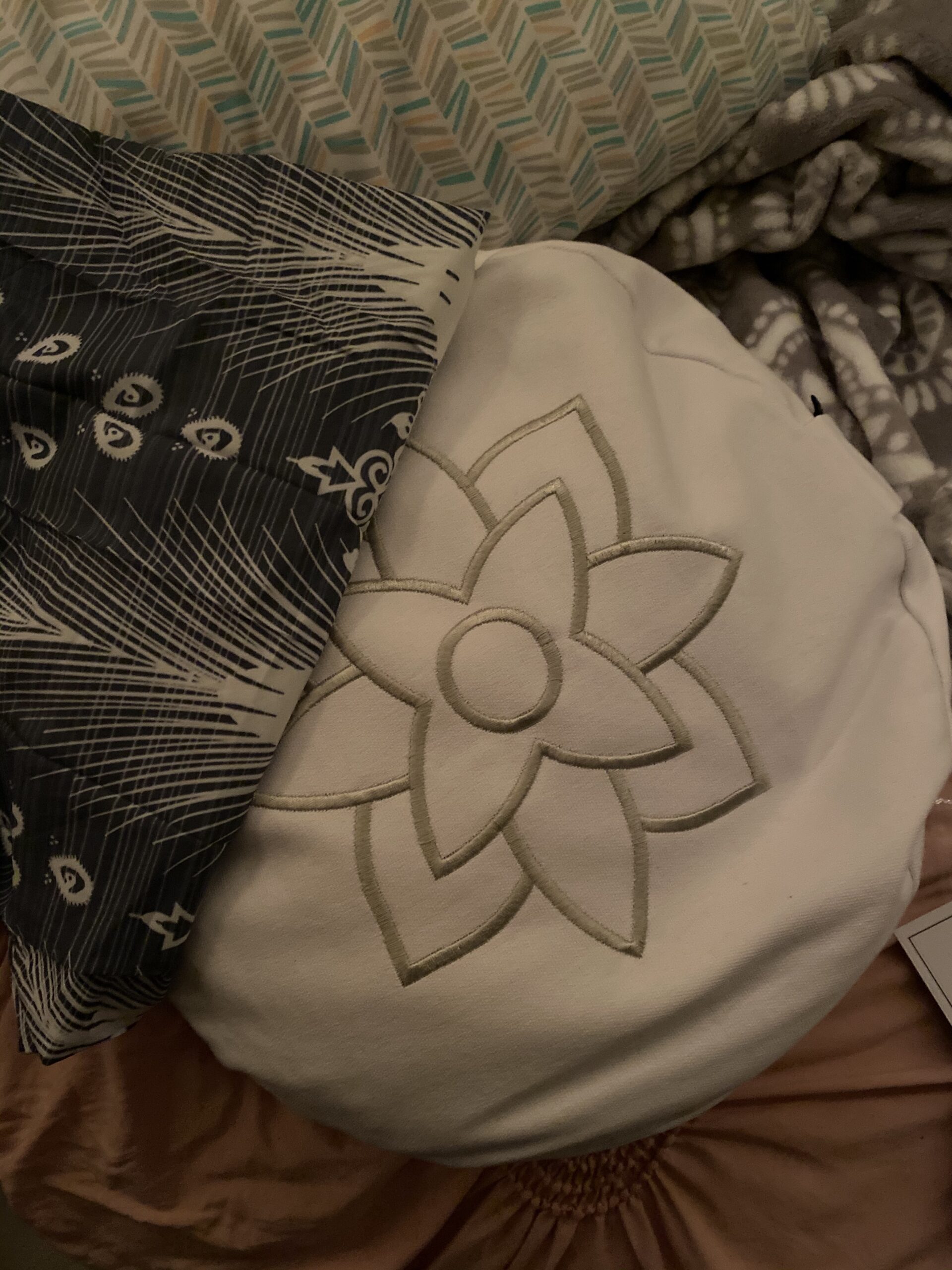 Mindful & Modern Large Meditation Cushion | Zafu Yoga Bolster Meditation Floor Pillow Seat | Buckwheat Hull Filled Crescent Shaped Cushion customer photo 1