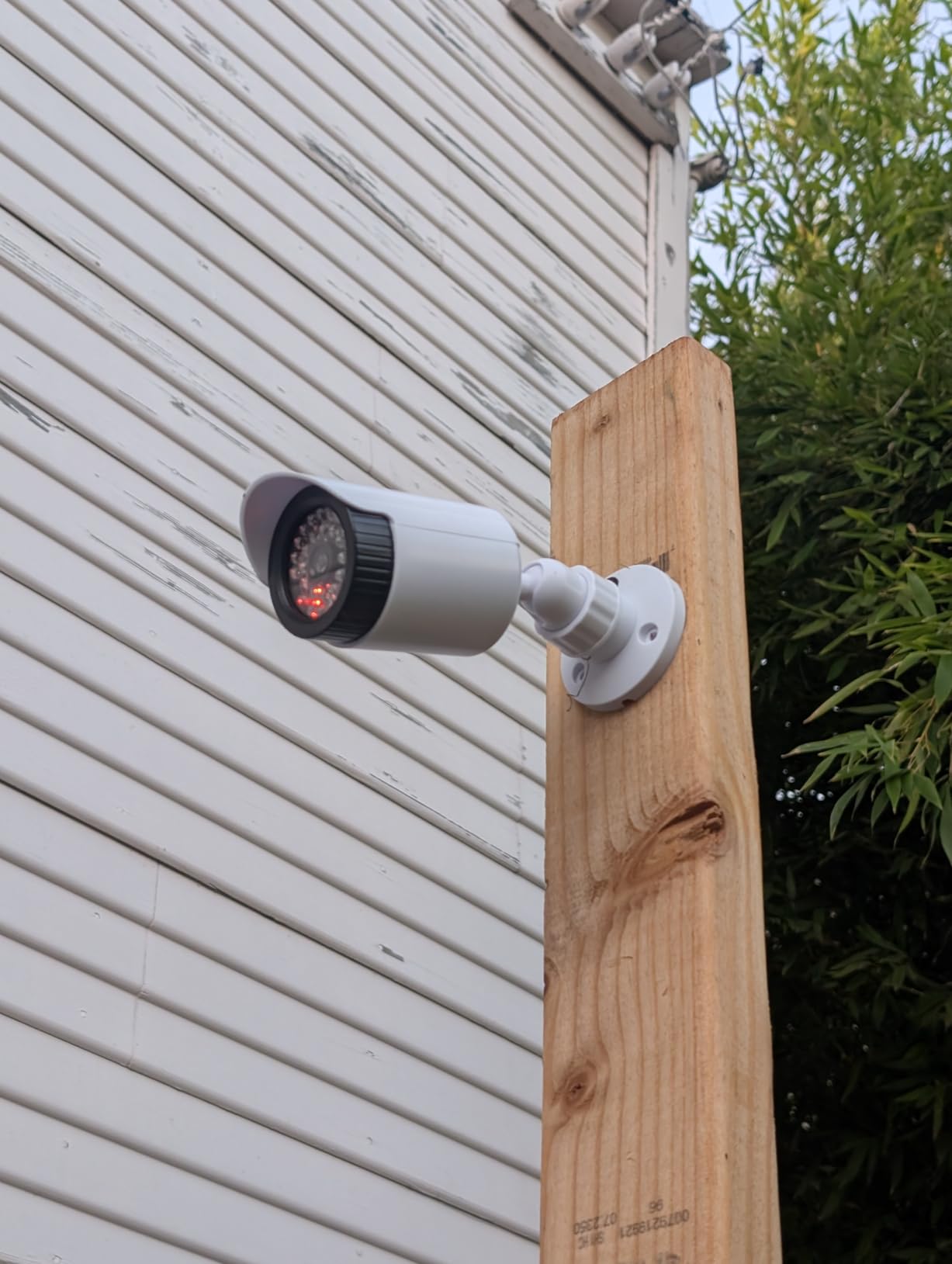 WALI Dummy Fake Camera, Surveillance Security CCTV Dome Camera, Indoor Outdoor Cameras, with One LED Light, Security Alert Sticker Decals (TC-W2), 2 Pack, White customer photo 2