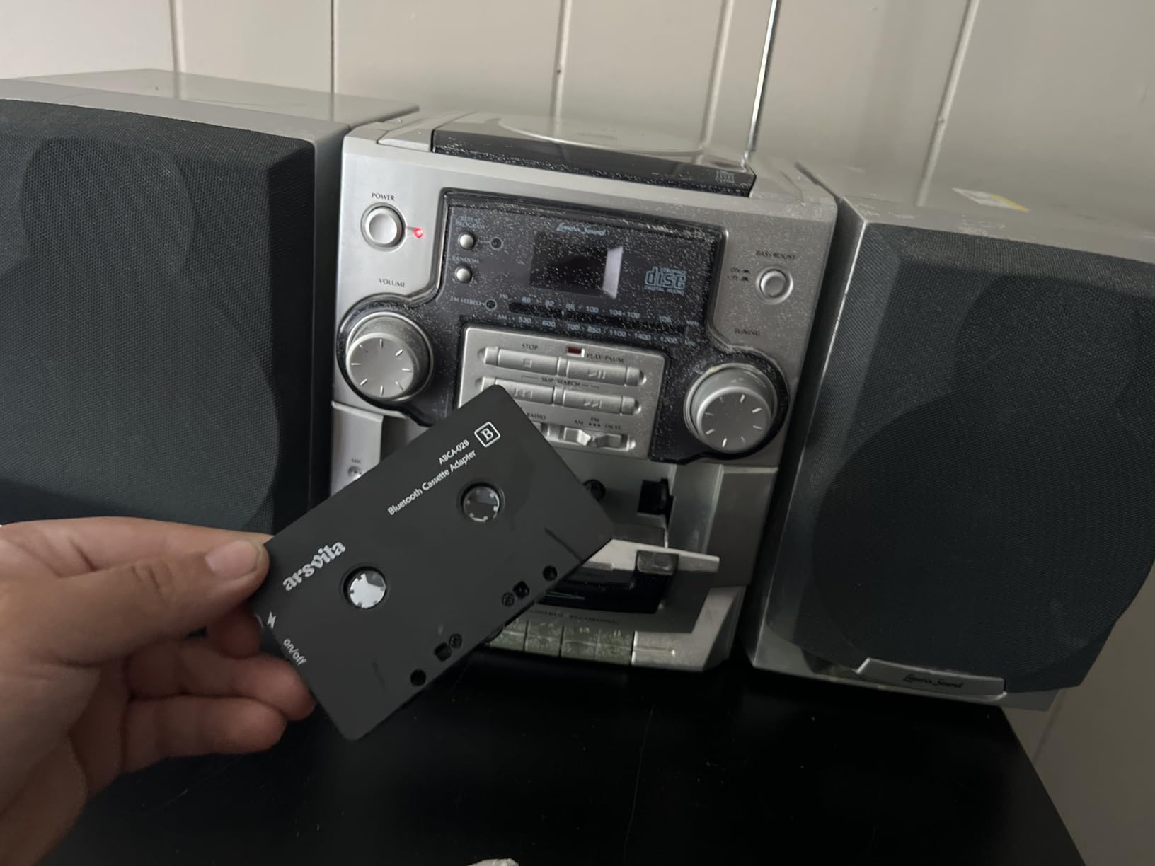 Arsvita Car Audio Bluetooth Wireless Cassette Receiver, Tape Player Bluetooth 5.0 Cassette Aux Adapter, Black customer photo 1