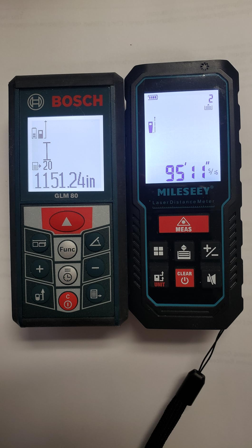 Laser Measure Device, MiLESEEY 229ft Digital Laser Tape Measure with Upgrade Electronic Angle Sensor, 2mm Accuracy, Area Measurement,Volume and Pythagoras, 2 LCD Backlit,Mute, Battery Included customer photo 1