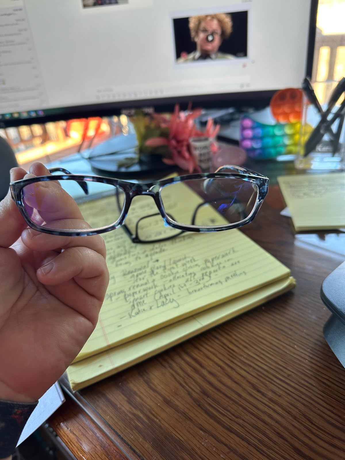 Henotin 5-Pack Reading Glasses Blue Light Blocking - Anti Eyestrain Computer Reading Glasses customer photo 2