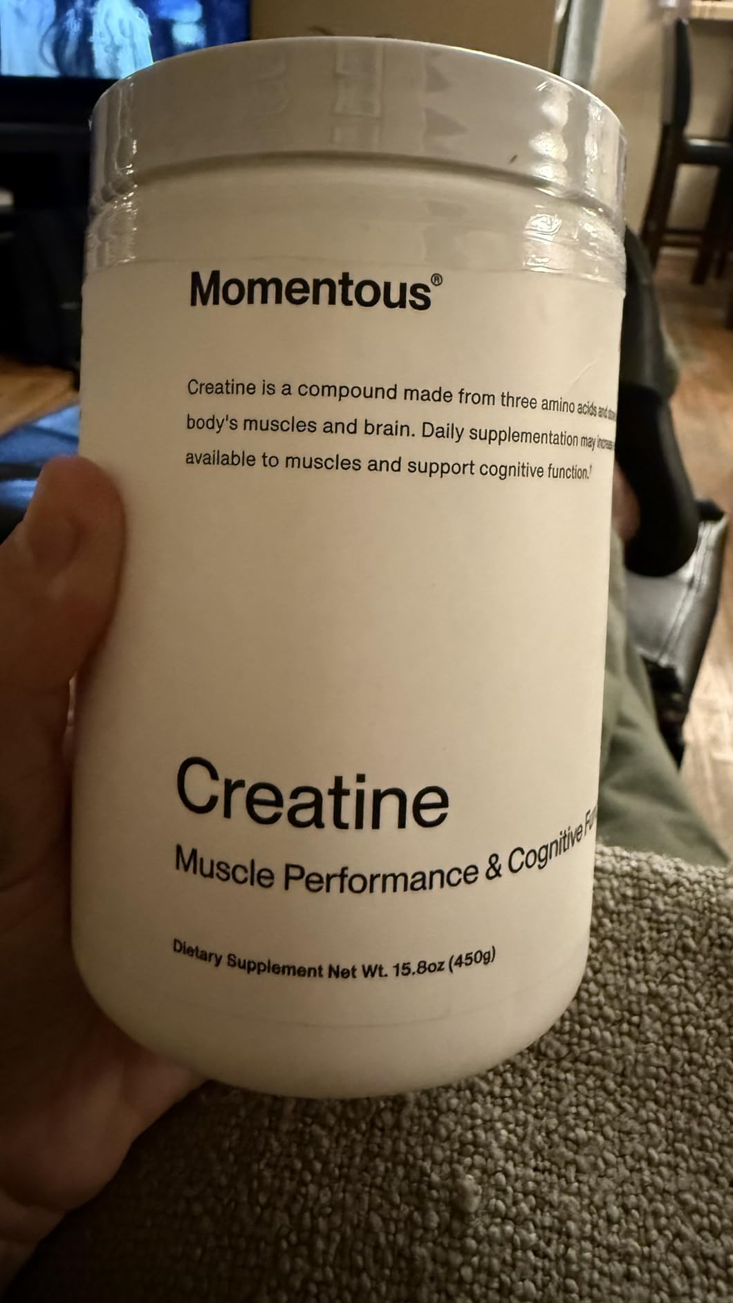 Momentous Creatine Monohydrate Powder - Supports Strength, Lean Muscle, & Recovery - NSF Certified for Sport - 90 Servings customer photo 2