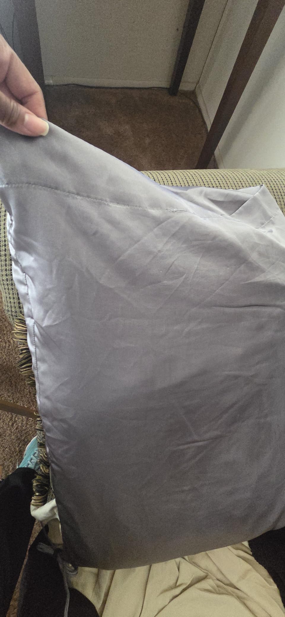 Bedsure Satin Pillowcases, Similar to Silk Pillow Cases Queen Size Set of 2, Cooling Pillow Case for Sleeping Women with Envelope Closure, Gifts for Women Men, Beige, 20x30 Inches, 2pcs customer photo 1