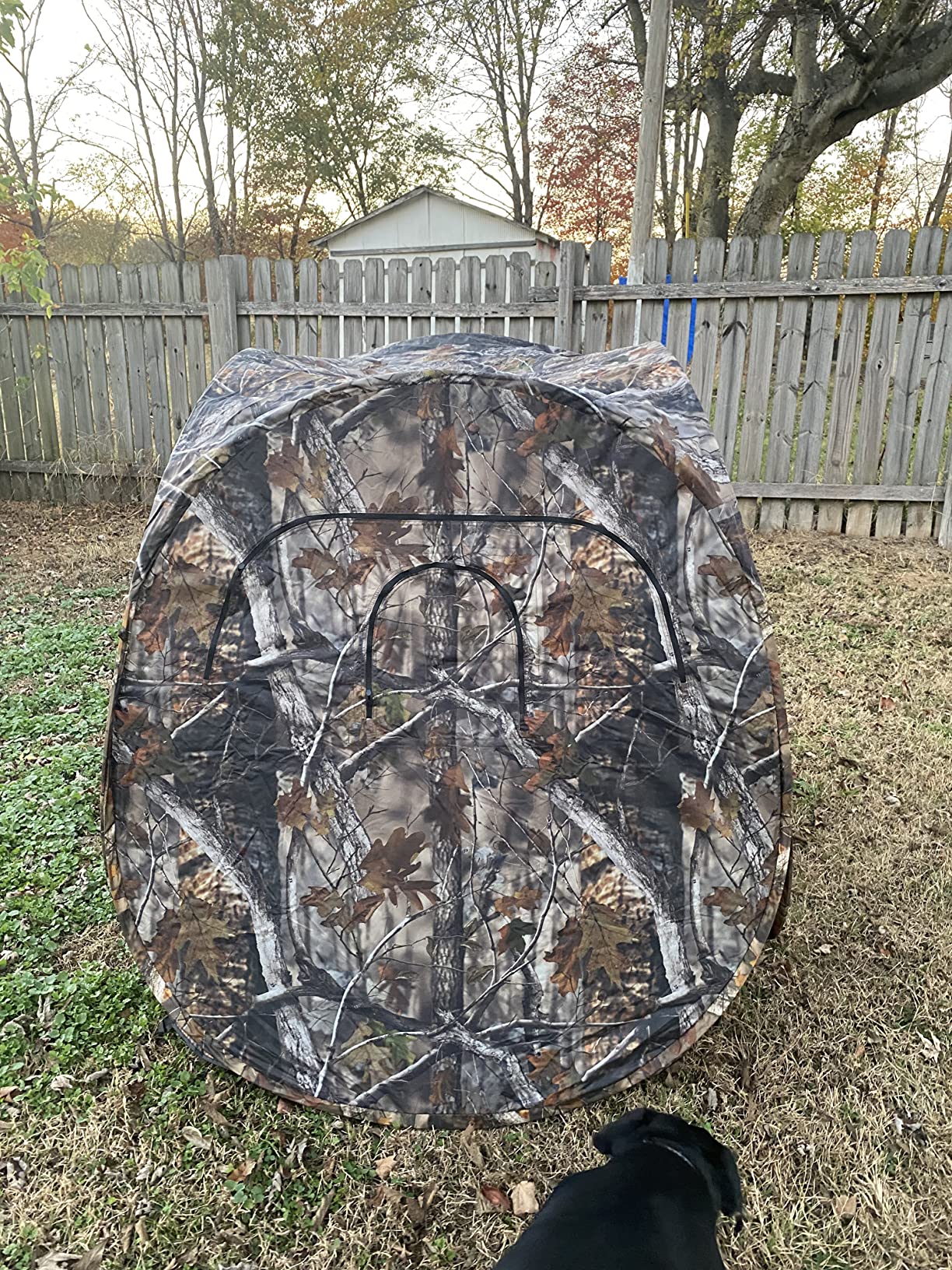 HuntRite Deluxe 4-Panel Spring Steel Hunting Blind; 2 Person Ground Tent for Deer and Turkey Season customer photo 2