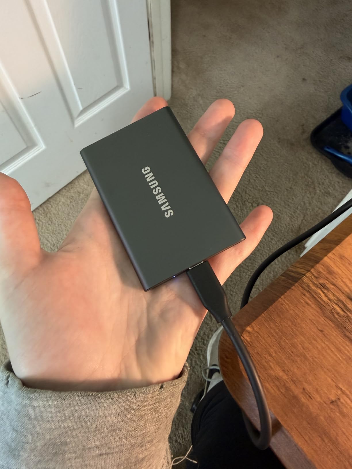 Samsung T7 Portable SSD, 2TB External Solid State Drive, Speeds Up to 1,050MB/s, USB 3.2 Gen 2, Reliable Storage for Gaming, Students, Professionals, MU-PC2T0T/AM, Gray customer photo 1