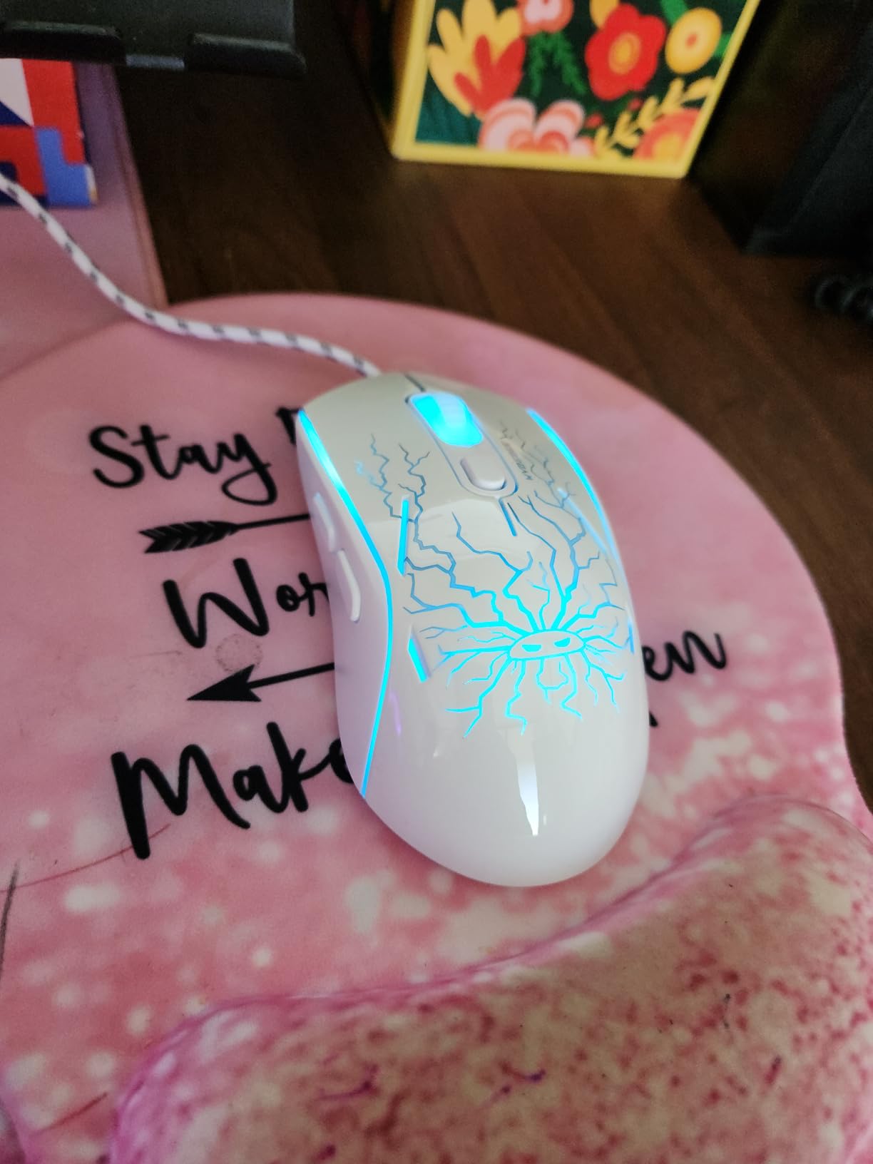 Gaming Keyboard and Mouse Combo, K1 RGB LED Backlit Keyboard with 104 Keys Computer PC Gaming Keyboard for PC/Laptop (Pink) customer photo 2